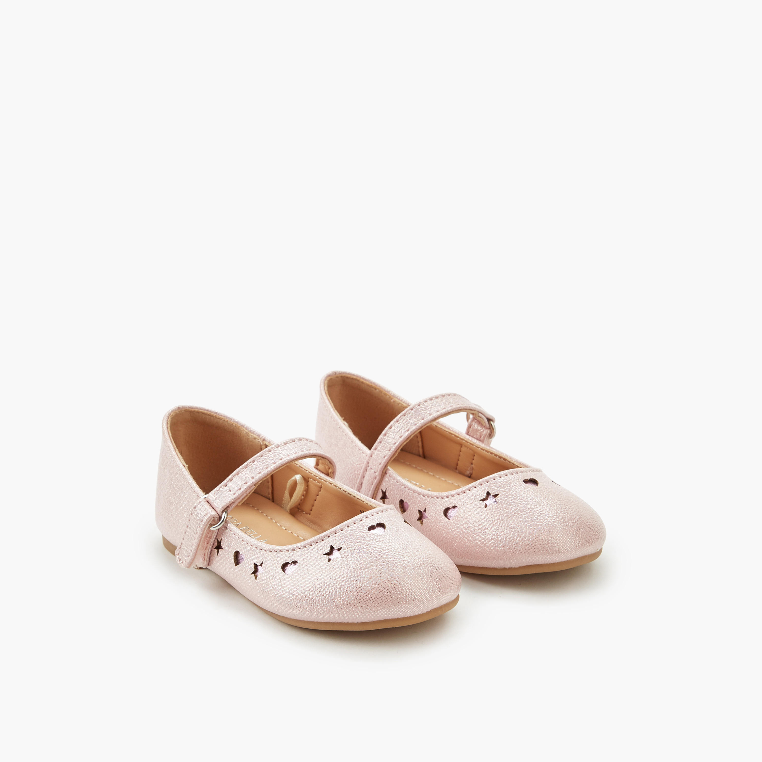 حذاء باليرينا بشريط إغلاق لاصق للبنات من فلورا بيلا-girls-shoes-maryjanes-image-1