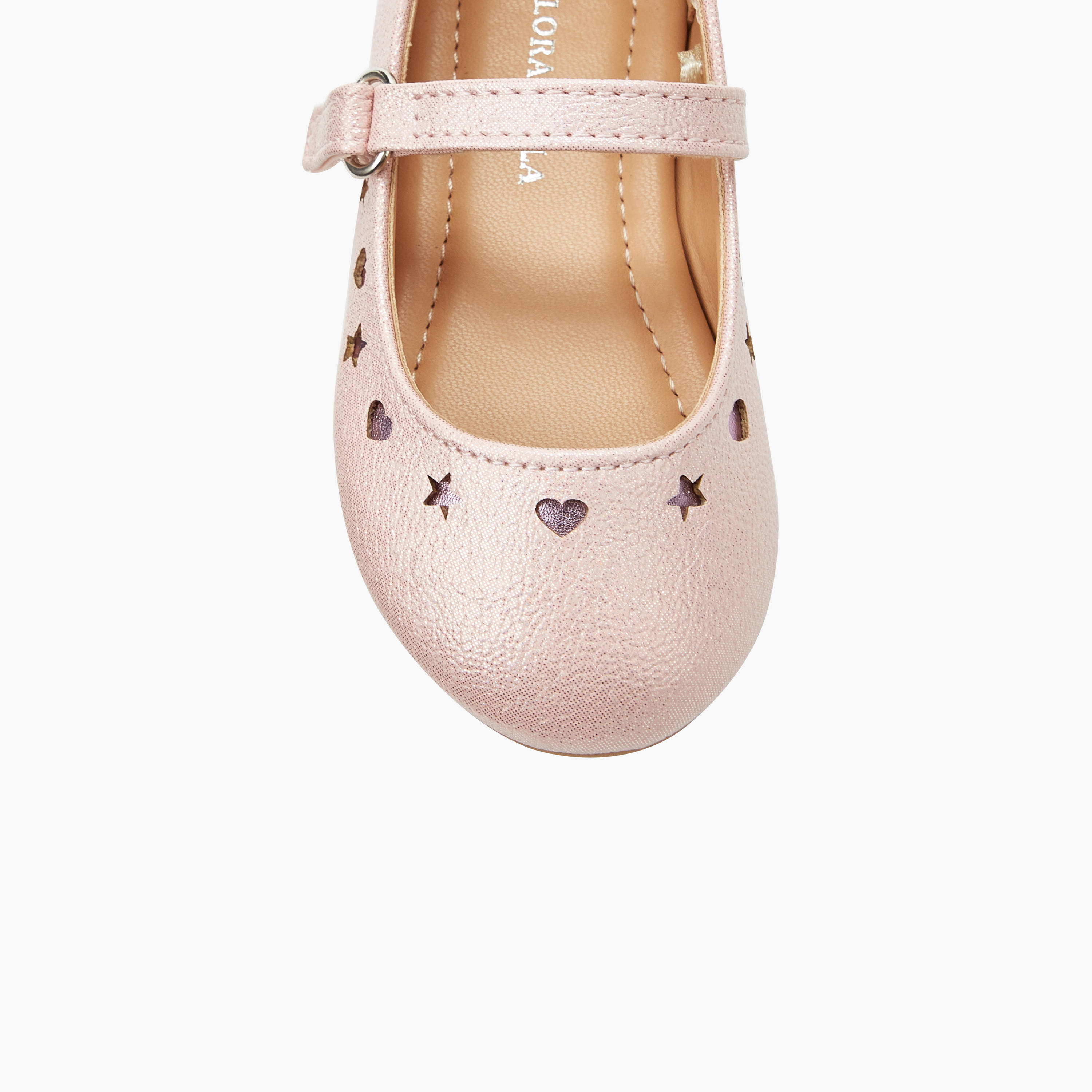 حذاء باليرينا بشريط إغلاق لاصق للبنات من فلورا بيلا-girls-shoes-maryjanes-image-4