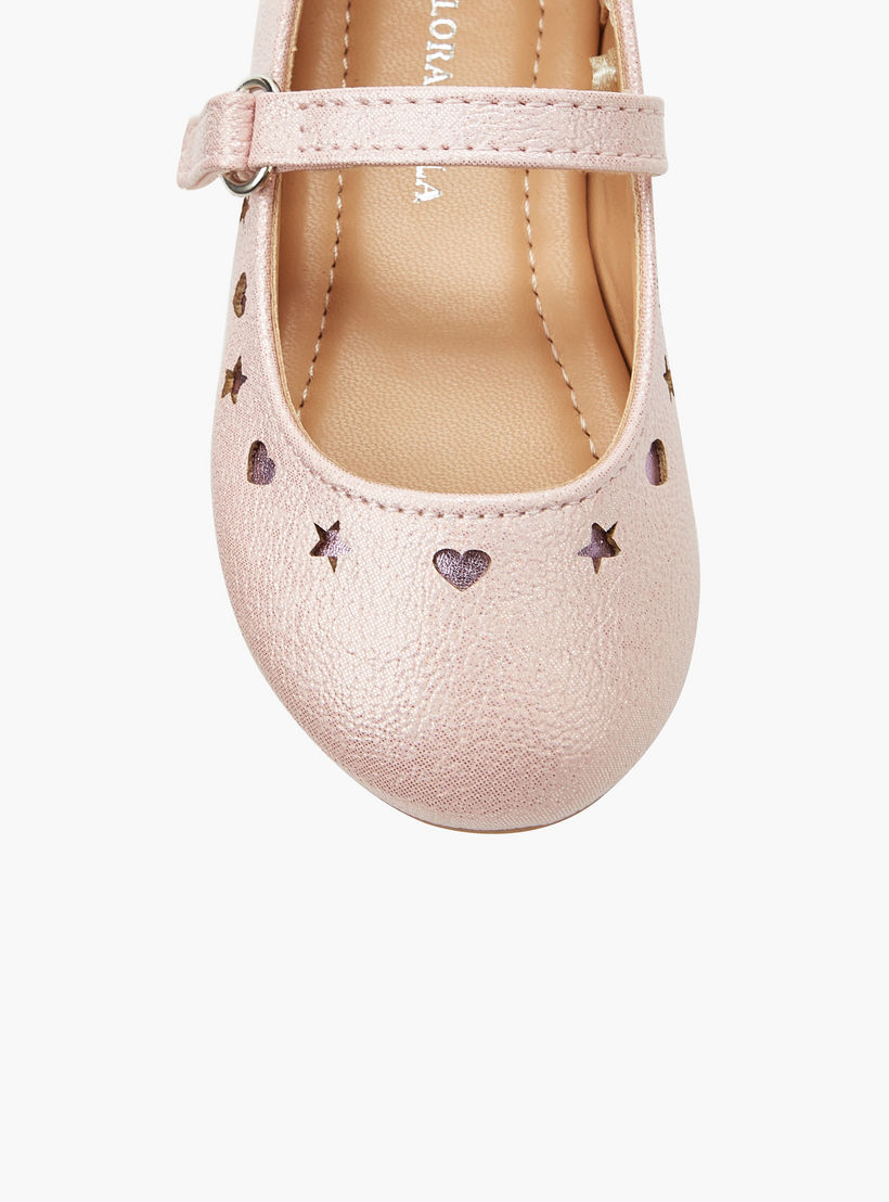 حذاء باليرينا بشريط إغلاق لاصق للبنات من فلورا بيلا-girls-shoes-maryjanes-image-4