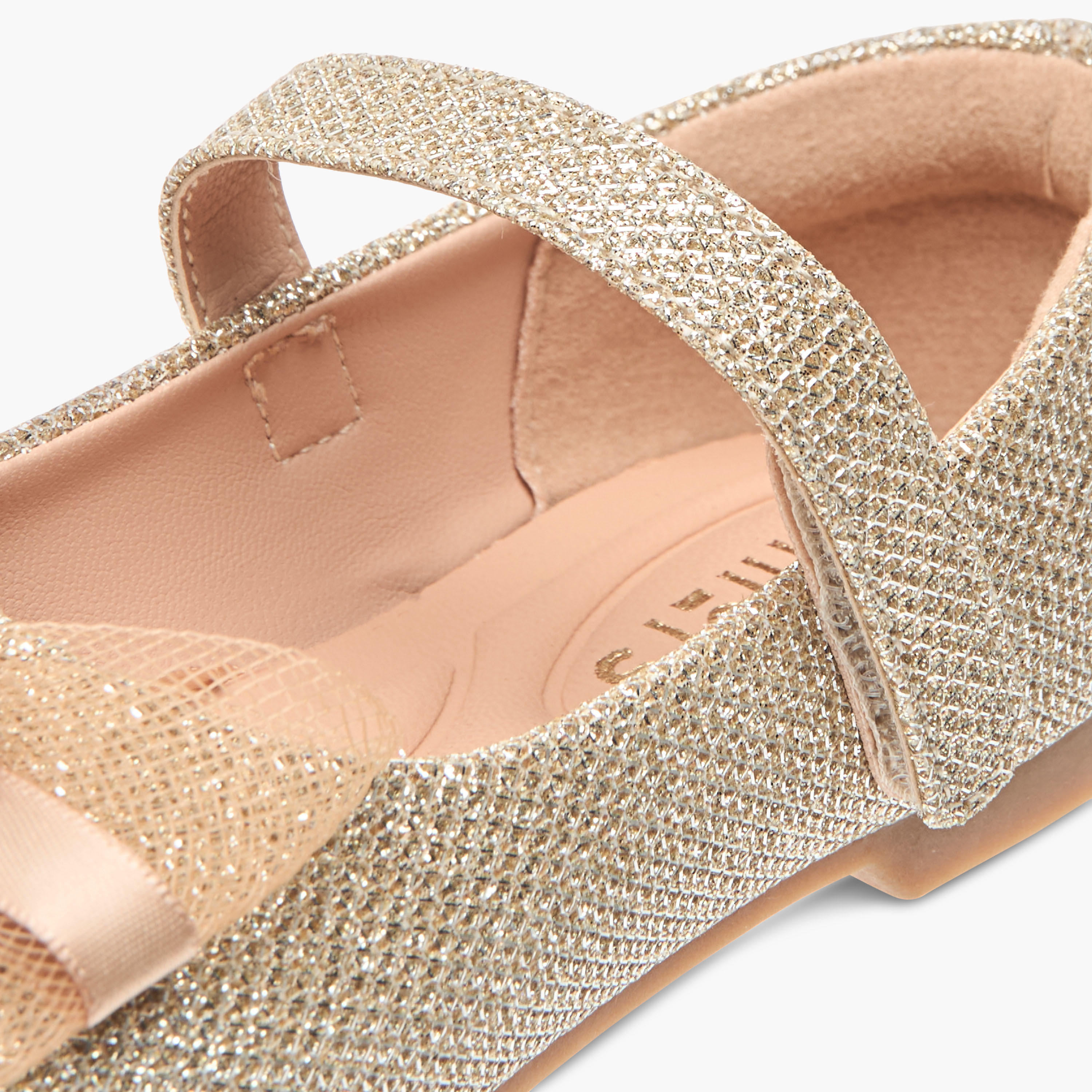 Juniors Floral Embellished Ballerina Shoes with Hook and Loop Closure-girls-shoes-ballerinas-image-4