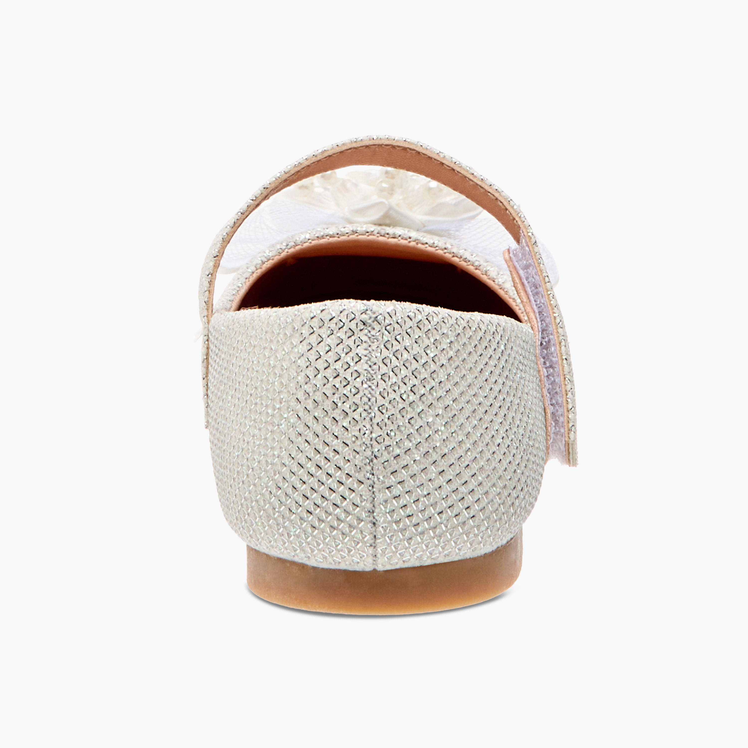 Juniors Floral Embellished Ballerina Shoes with Hook and Loop Closure-girls-shoes-ballerinas-image-5