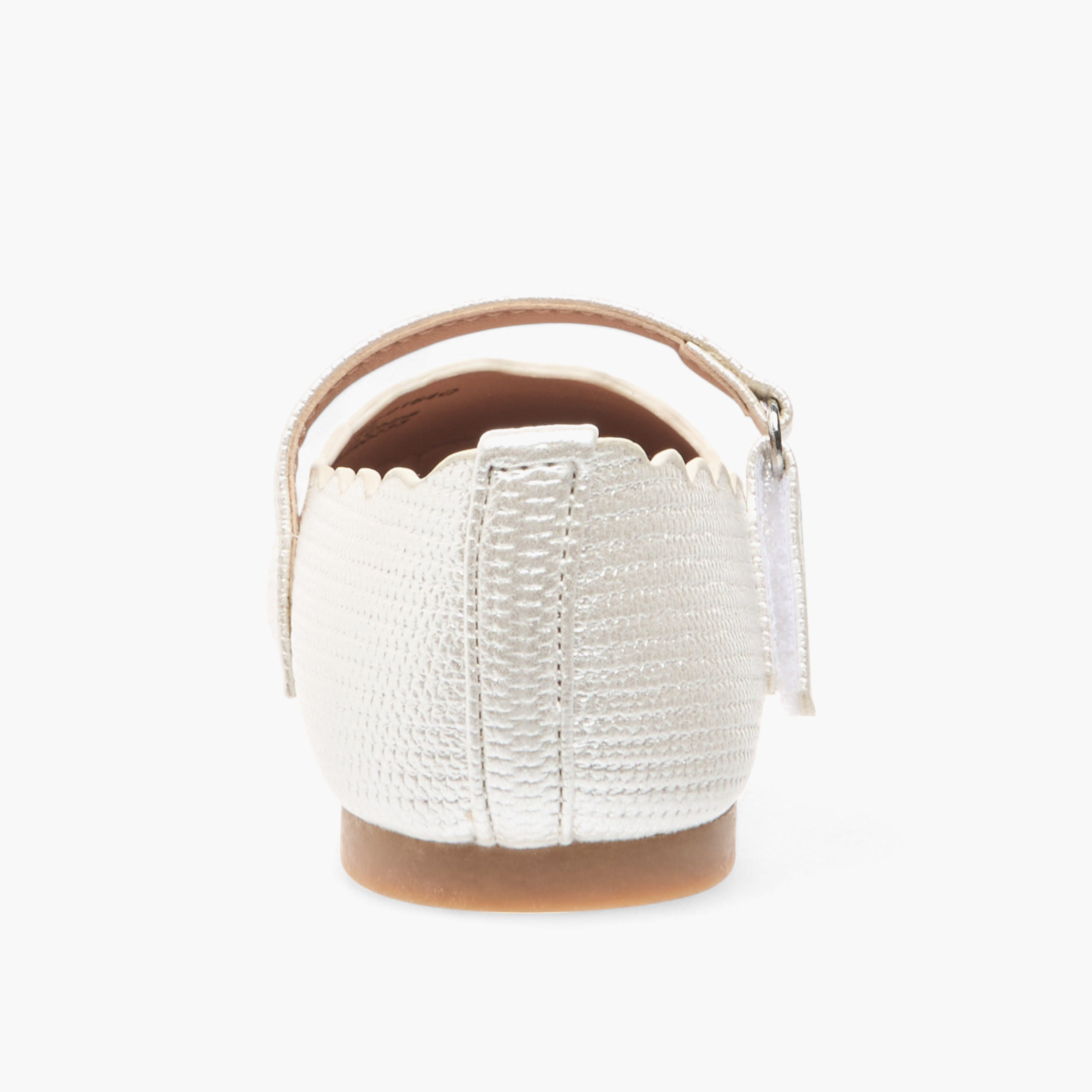 Juniors Scallop Detail Ballerina Shoes with Hook and Loop Closure-girls-shoes-maryjanes-image-5