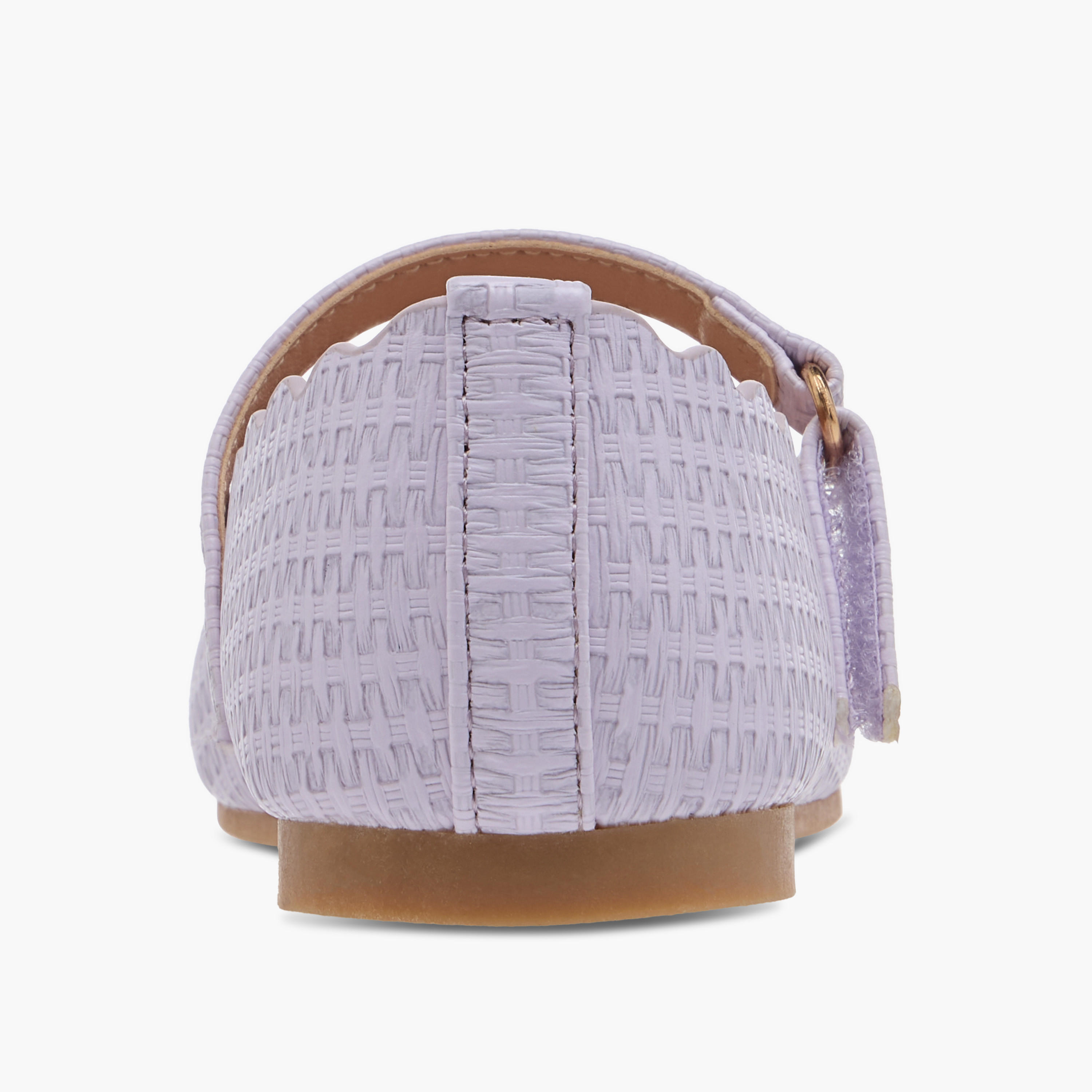 Juniors Scallop Detail Ballerina Shoes with Hook and Loop Closure-girls-shoes-maryjanes-image-5