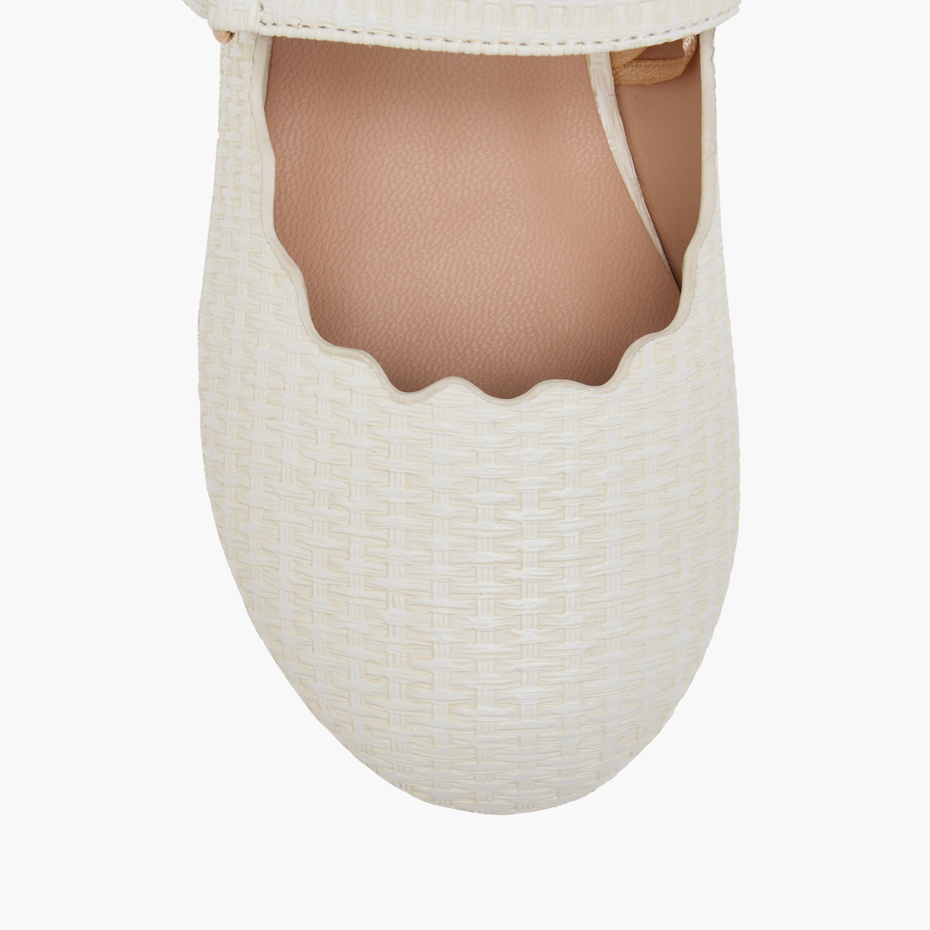 Juniors Scallop Detail Ballerina Shoes with Hook and Loop Closure-girls-shoes-maryjanes-image-4