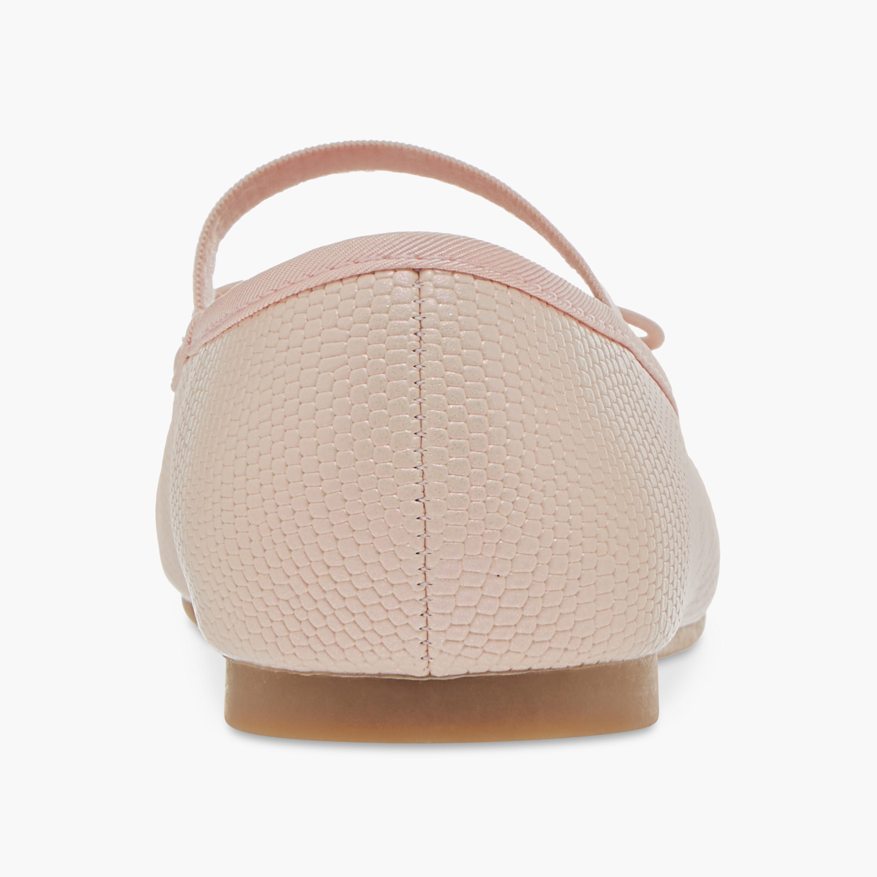 Juniors Bow Accent Slip-On Ballerina Shoes with Elasticated Strap-girls-shoes-ballerinas-image-5