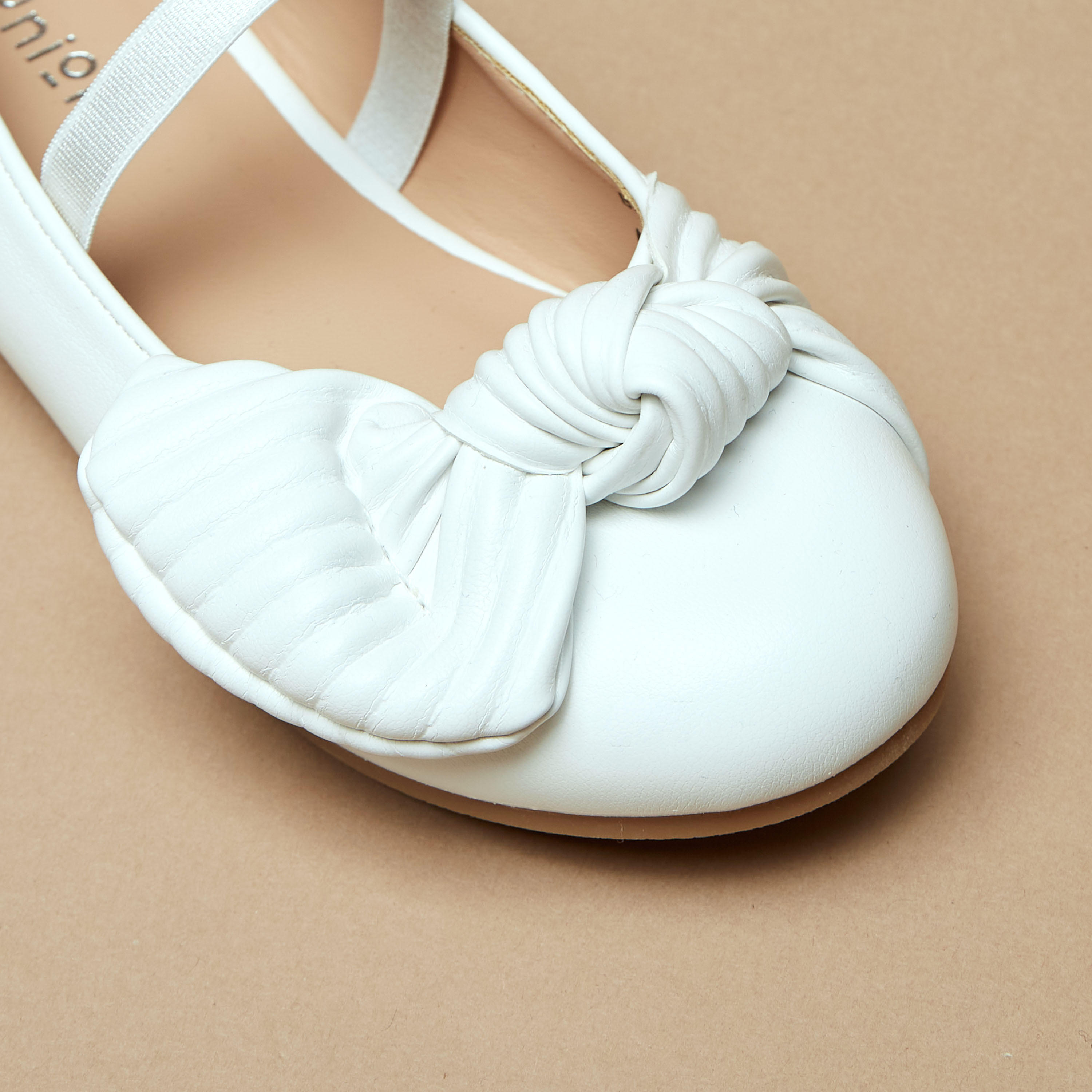 Juniors Ballerina Shoes with Bow Accent and Elasticated Strap-girls-shoes-ballerinas-image-10