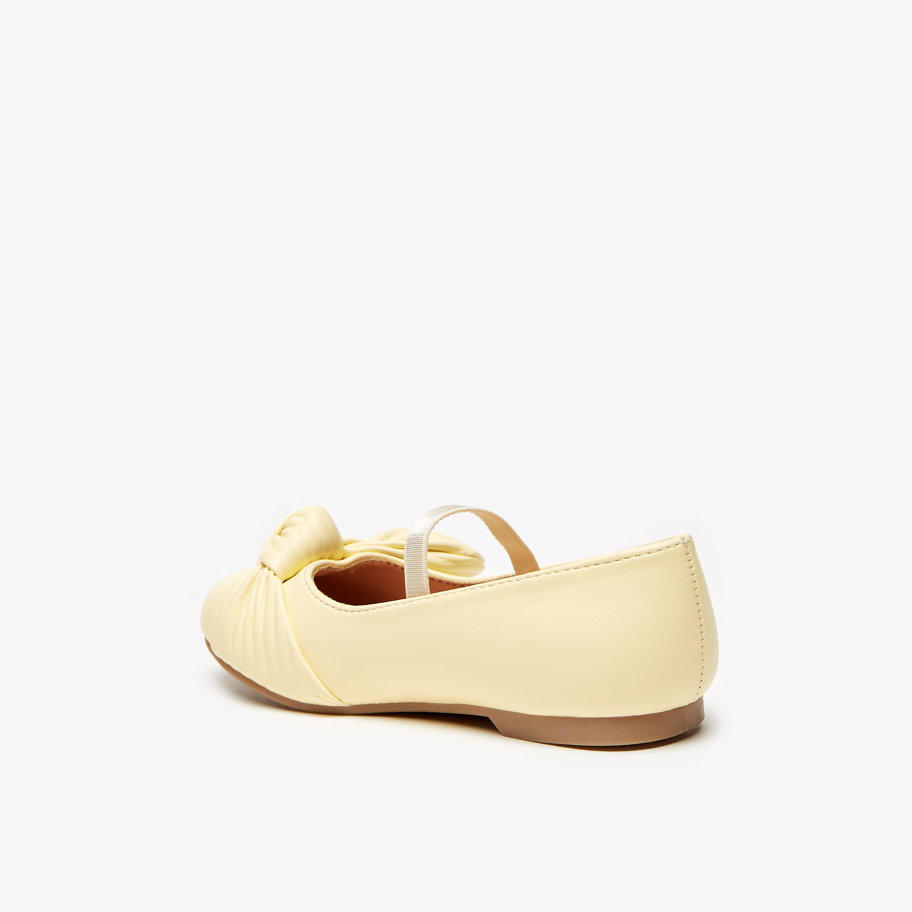 Juniors Ballerina Shoes with Bow Accent and Elasticated Strap-girls-shoes-ballerinas-image-12