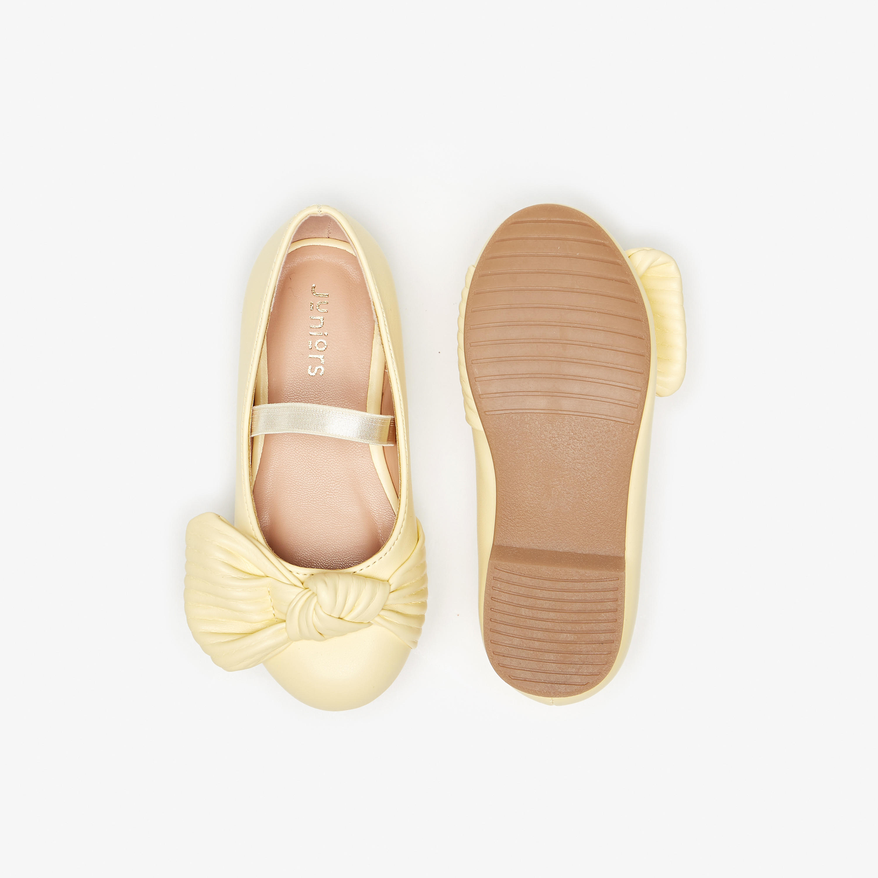 Juniors Ballerina Shoes with Bow Accent and Elasticated Strap-girls-shoes-ballerinas-image-14
