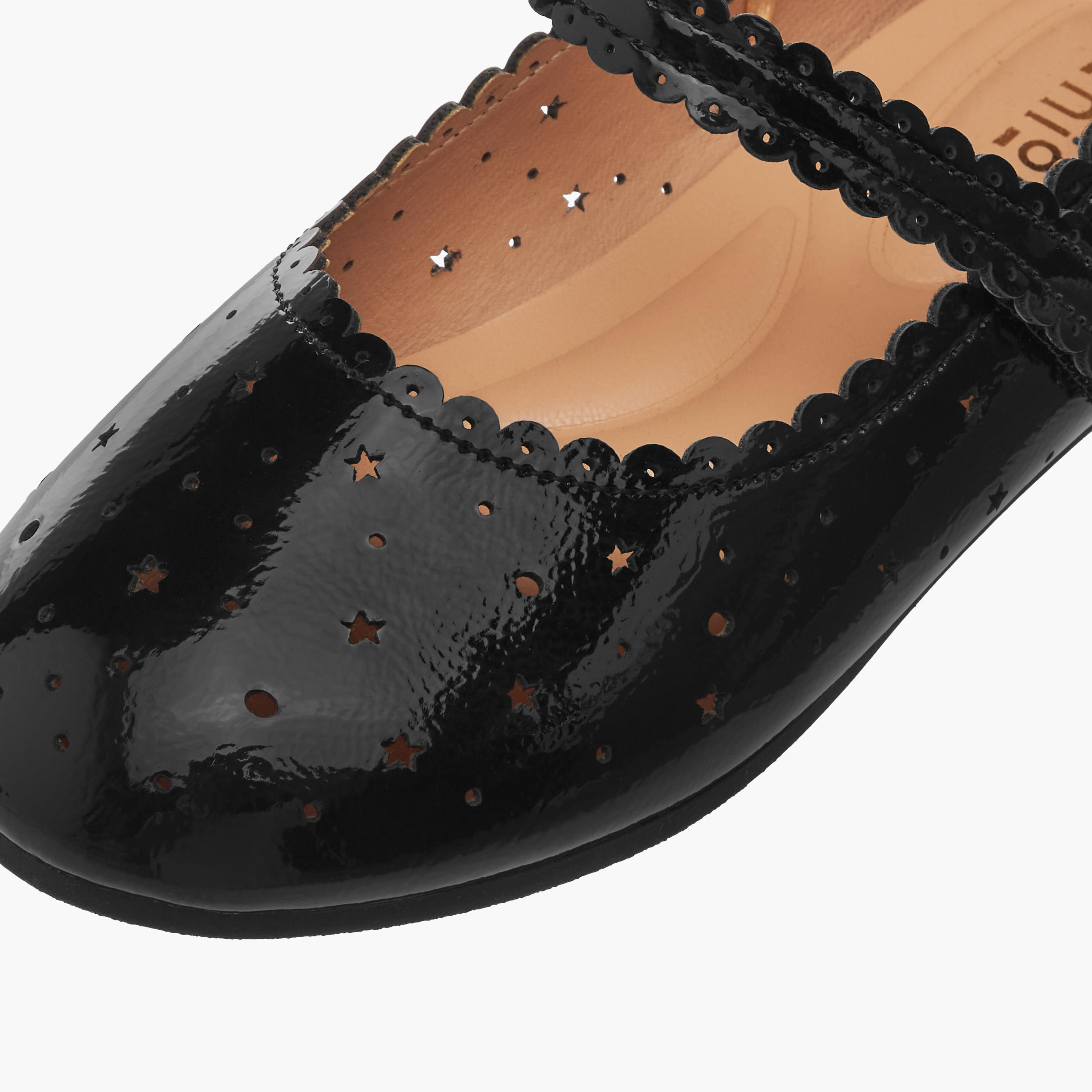 Juniors Cut-Out Detail Ballerina Shoes with Hook and Loop Closure-girls-shoes-ballerinas-image-6