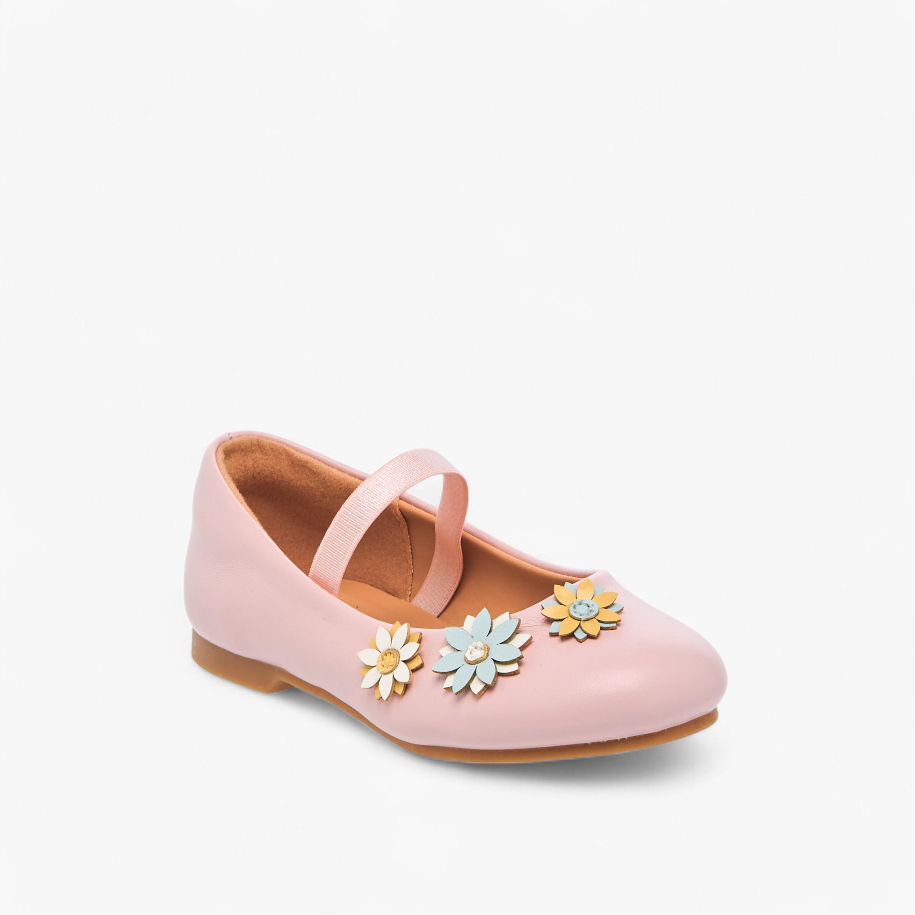 حذاء باليرينا سهل الارتداء بشريط مطاطي وزينة أزهار من جونيورز-girls-shoes-ballerinas-image-8