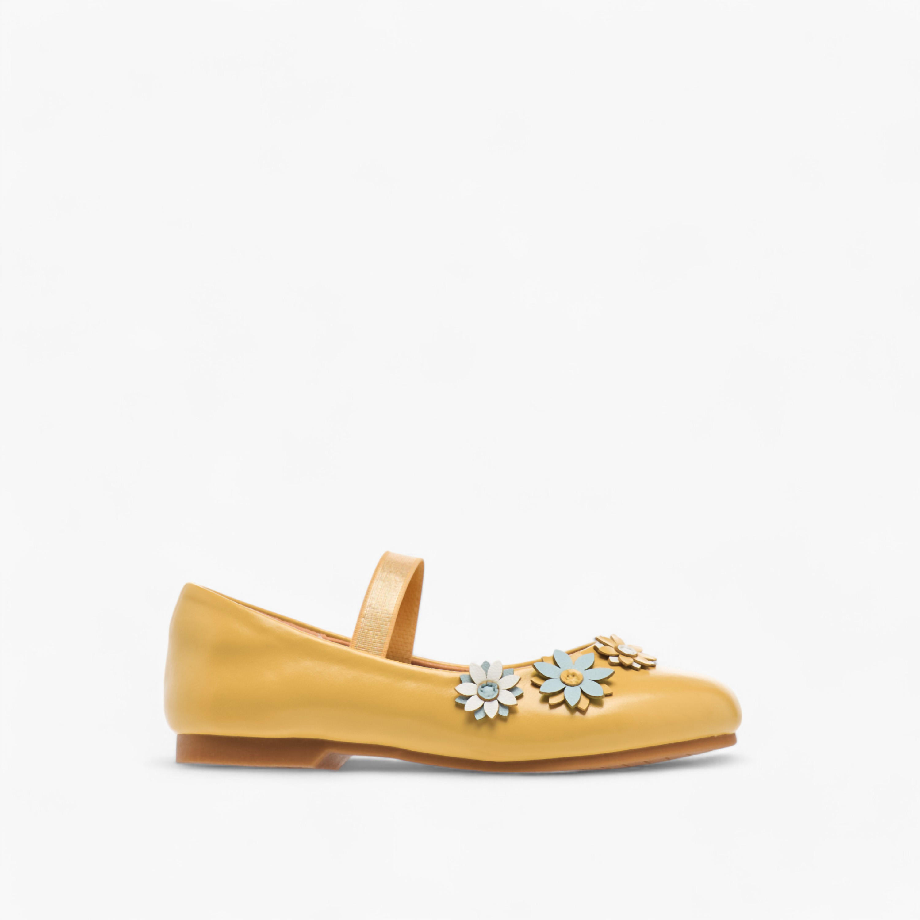 Juniors Floral Embellished Slip-On Ballerina Shoes with Elastic Strap-girls-shoes-ballerinas-image-3