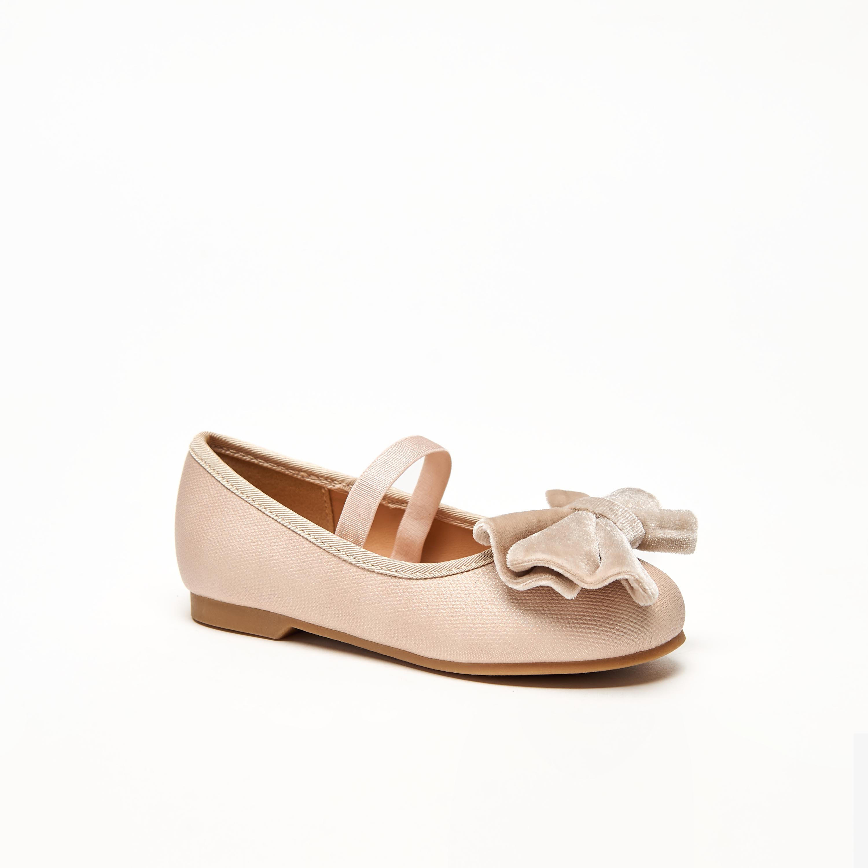 حذاء باليرينا سهل الارتداء بشريط مطاطي وفيونكة من جونيورز-girls-shoes-ballerinas-image-1