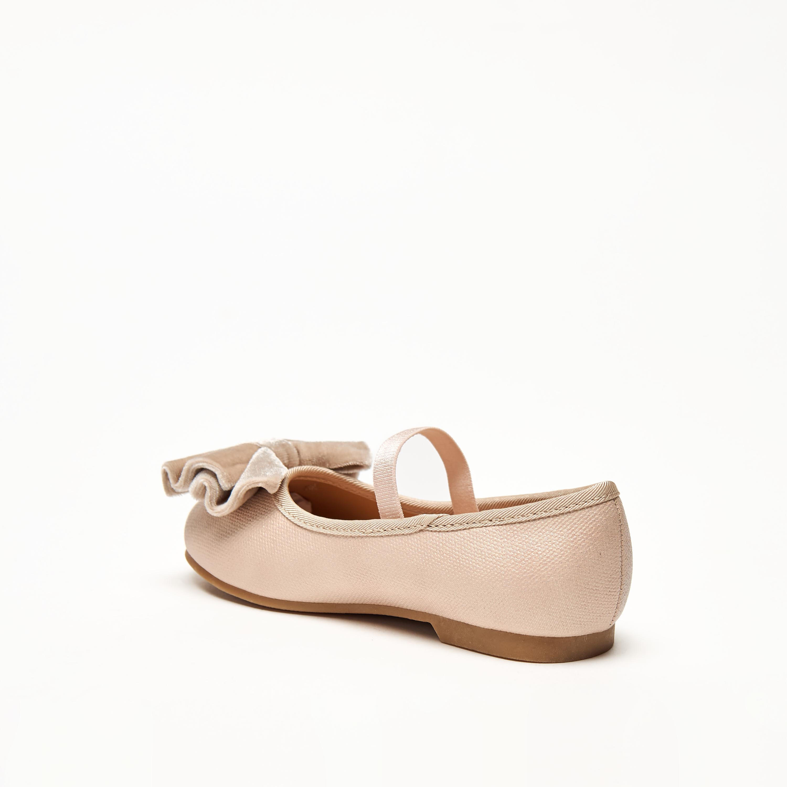 حذاء باليرينا سهل الارتداء بشريط مطاطي وفيونكة من جونيورز-girls-shoes-ballerinas-image-2