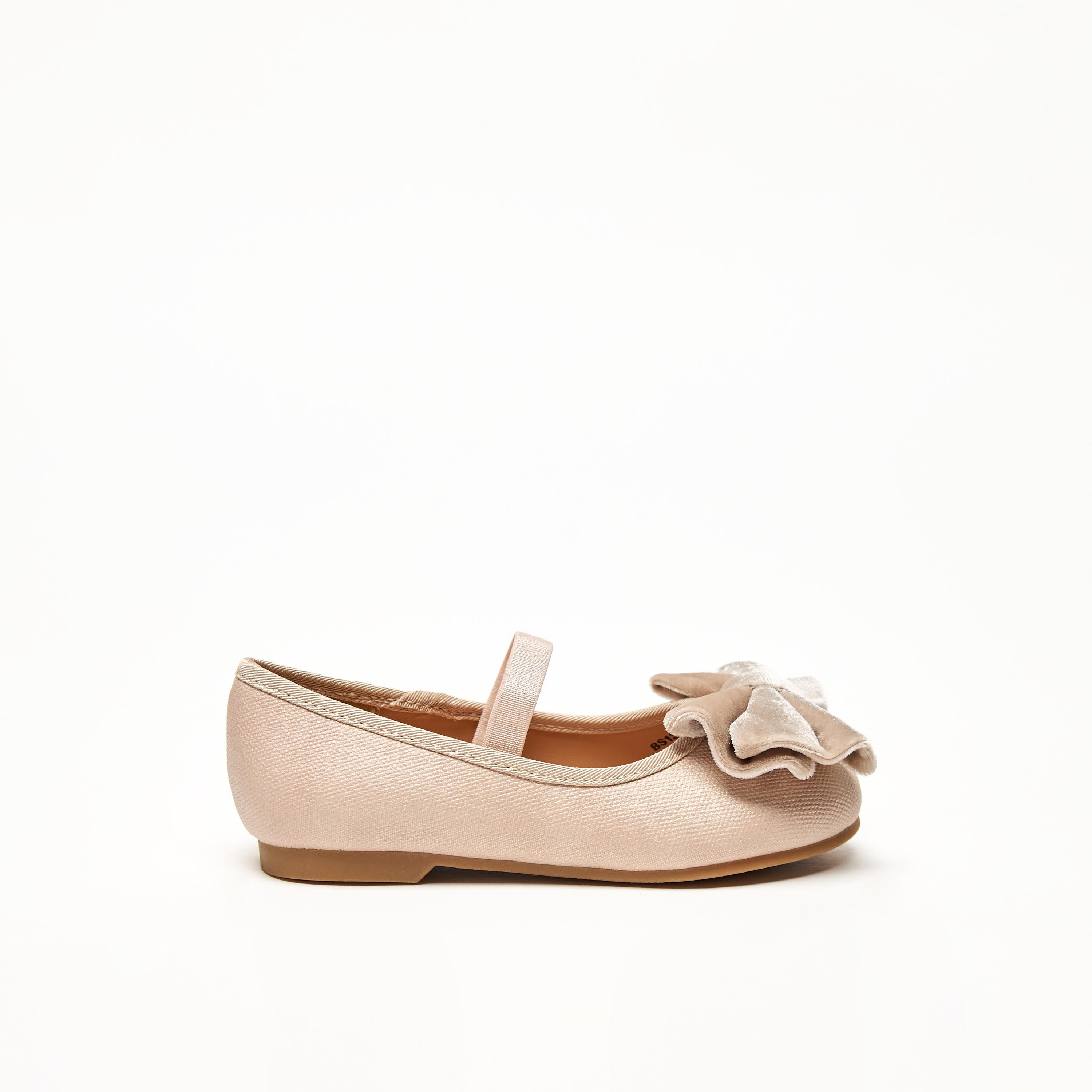 حذاء باليرينا سهل الارتداء بشريط مطاطي وفيونكة من جونيورز-girls-shoes-ballerinas-image-3