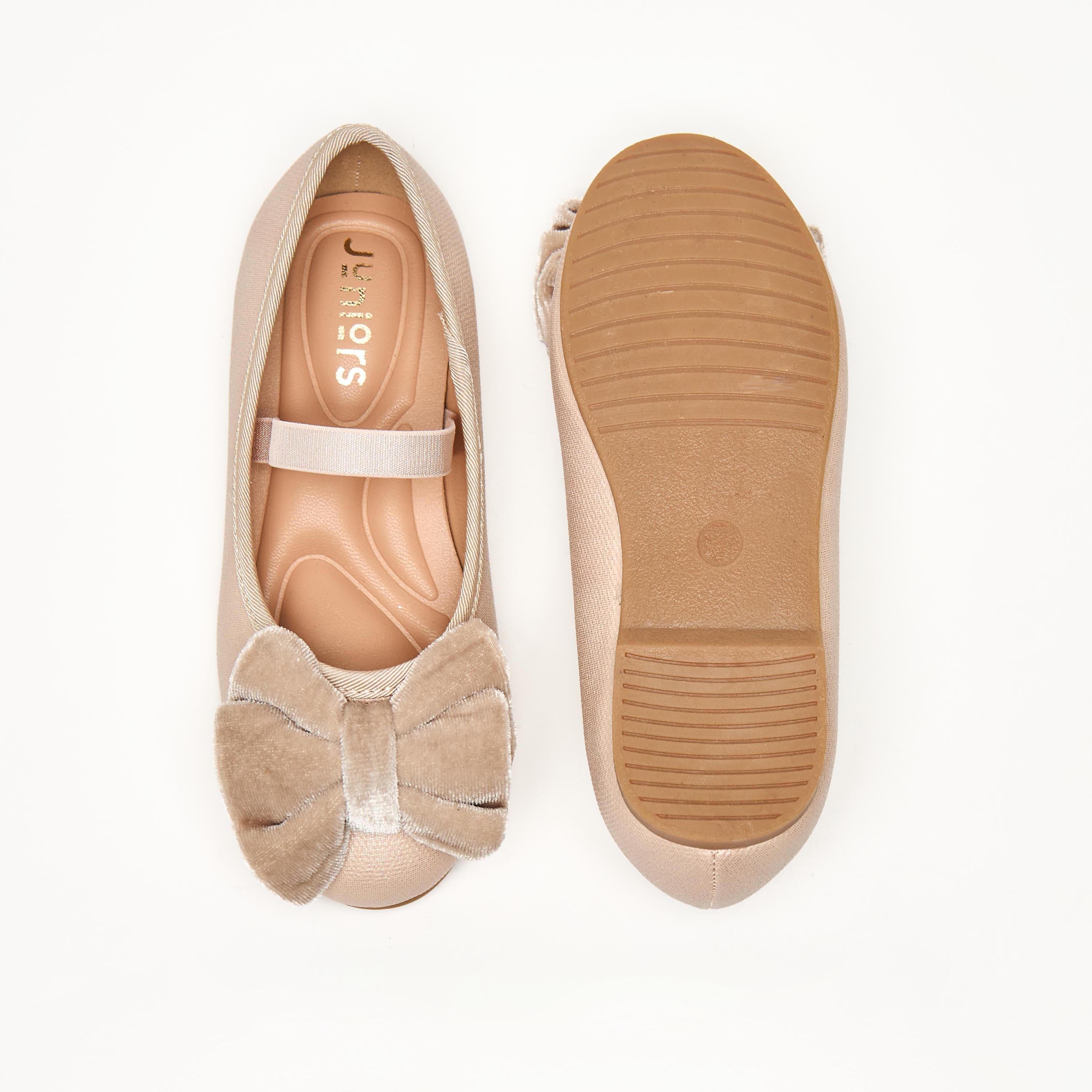 حذاء باليرينا سهل الارتداء بشريط مطاطي وفيونكة من جونيورز-girls-shoes-ballerinas-image-4