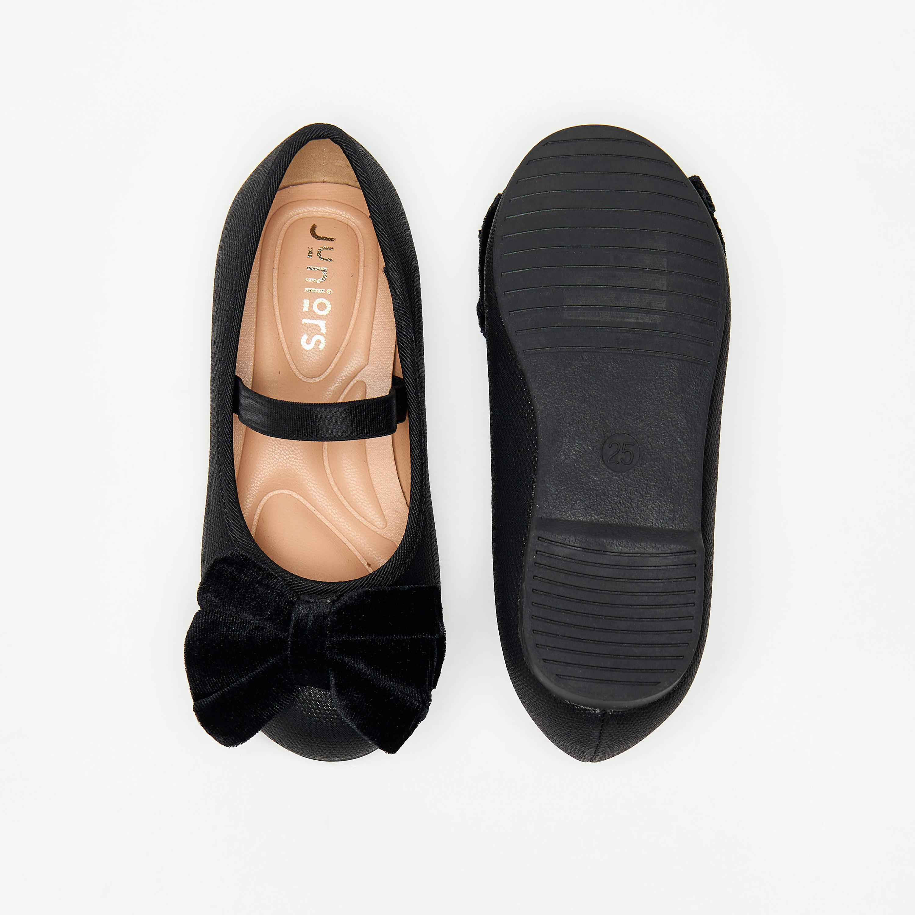 حذاء باليرينا سهل الارتداء بشريط مطاطي وفيونكة من جونيورز-girls-shoes-ballerinas-image-9