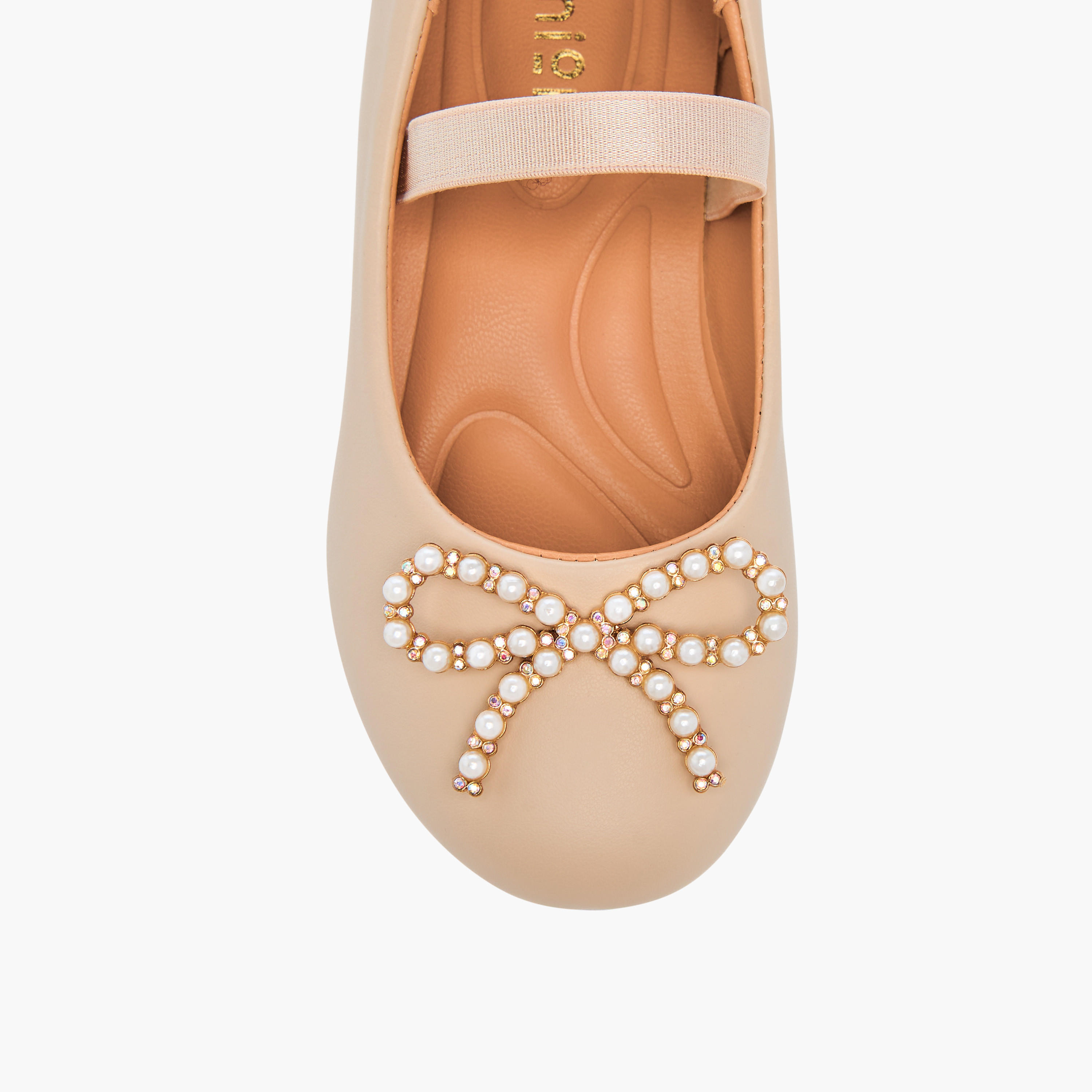 Juniors Bow Accent Slip-On Ballerina Shoes with Elastic Strap-girls-shoes-ballerinas-image-4