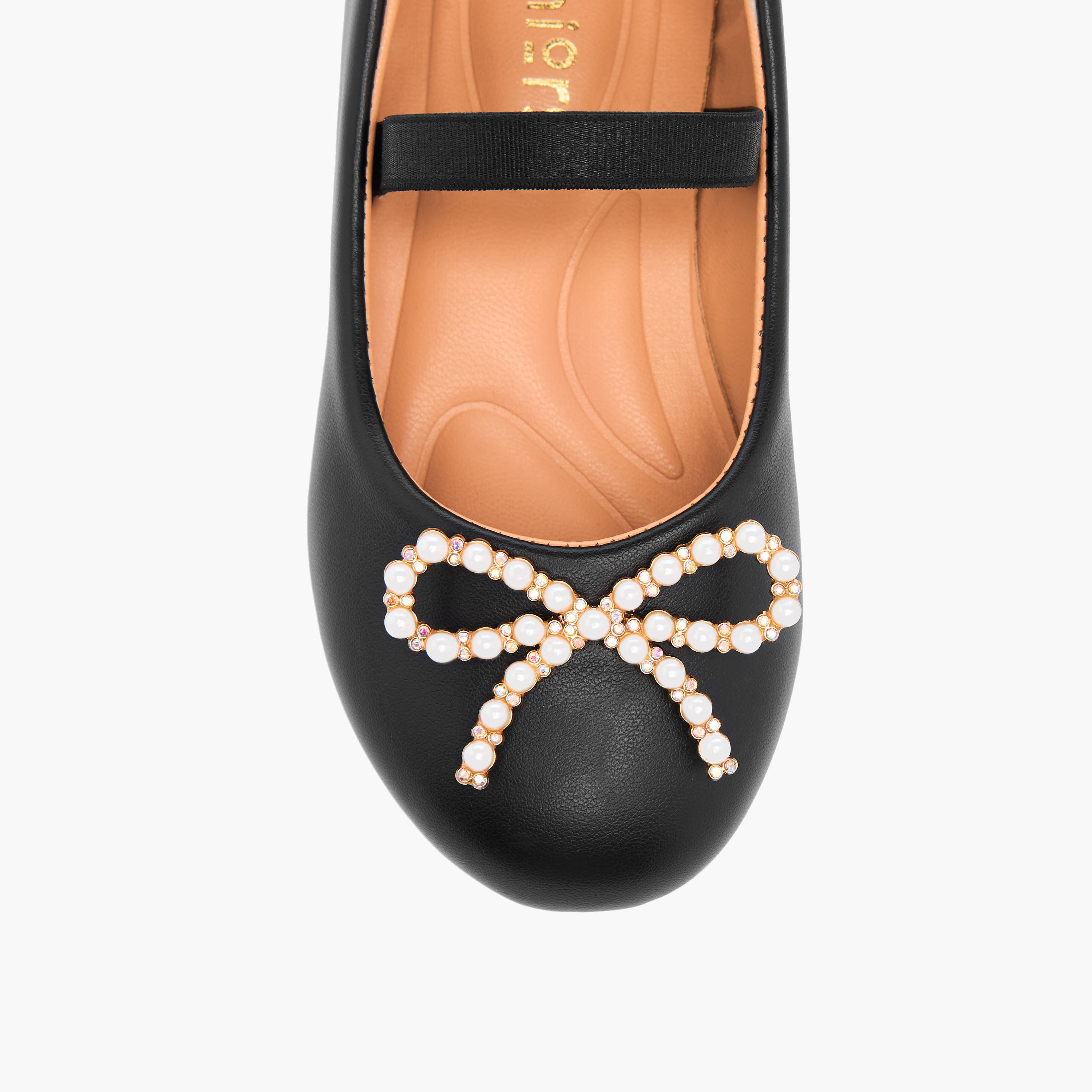 Juniors Bow Accent Slip-On Ballerina Shoes with Elastic Strap-girls-shoes-ballerinas-image-4