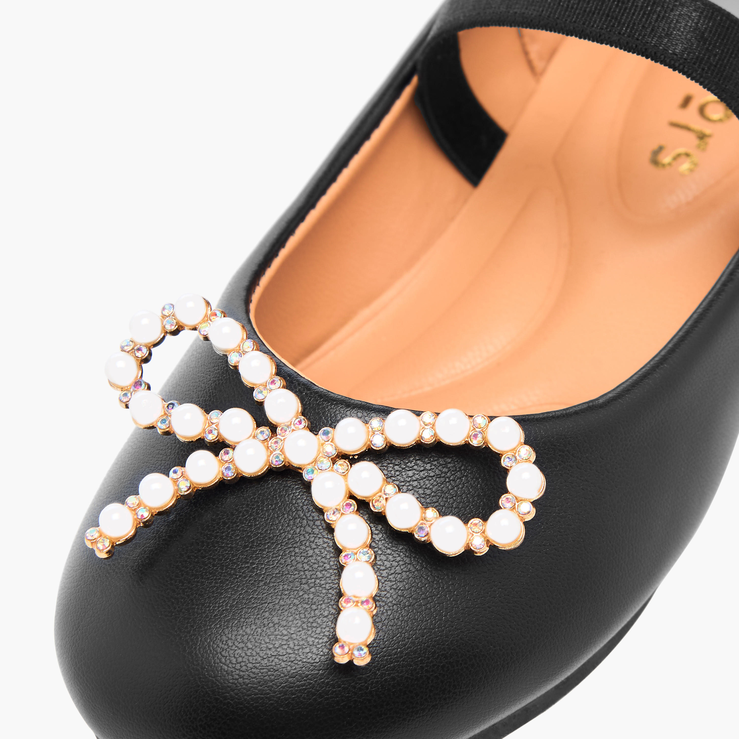 Juniors Bow Accent Slip-On Ballerina Shoes with Elastic Strap-girls-shoes-ballerinas-image-5