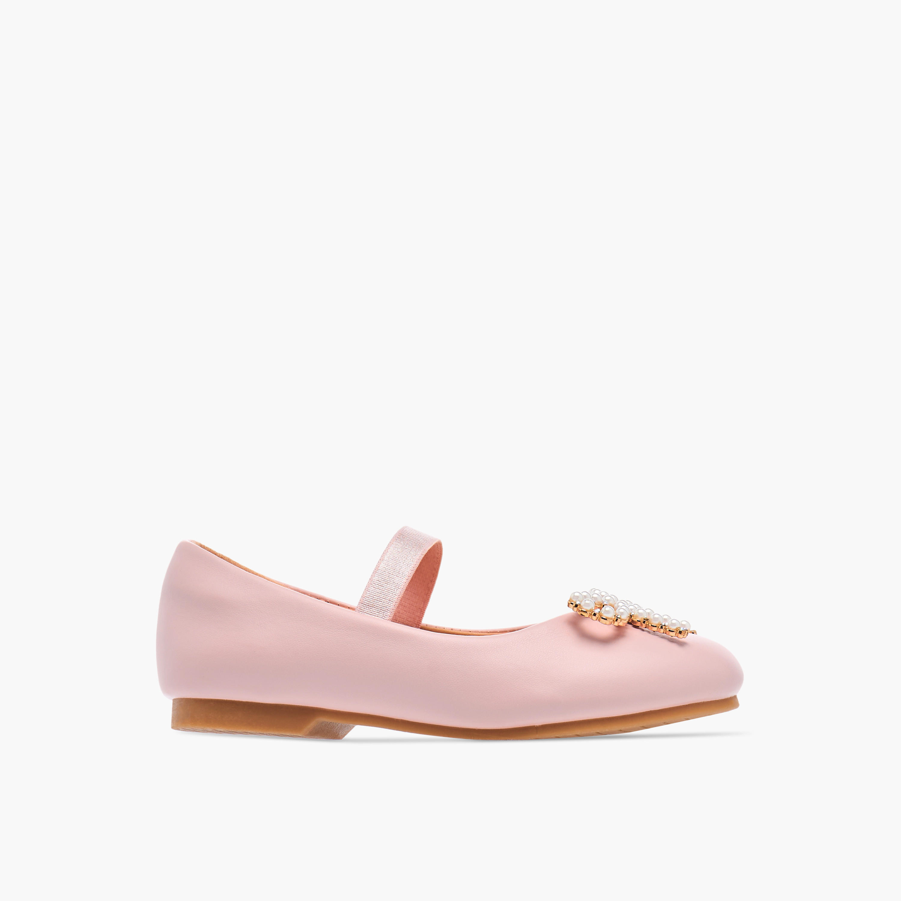 Juniors Bow Accent Slip-On Ballerina Shoes with Elastic Strap-girls-shoes-ballerinas-image-3