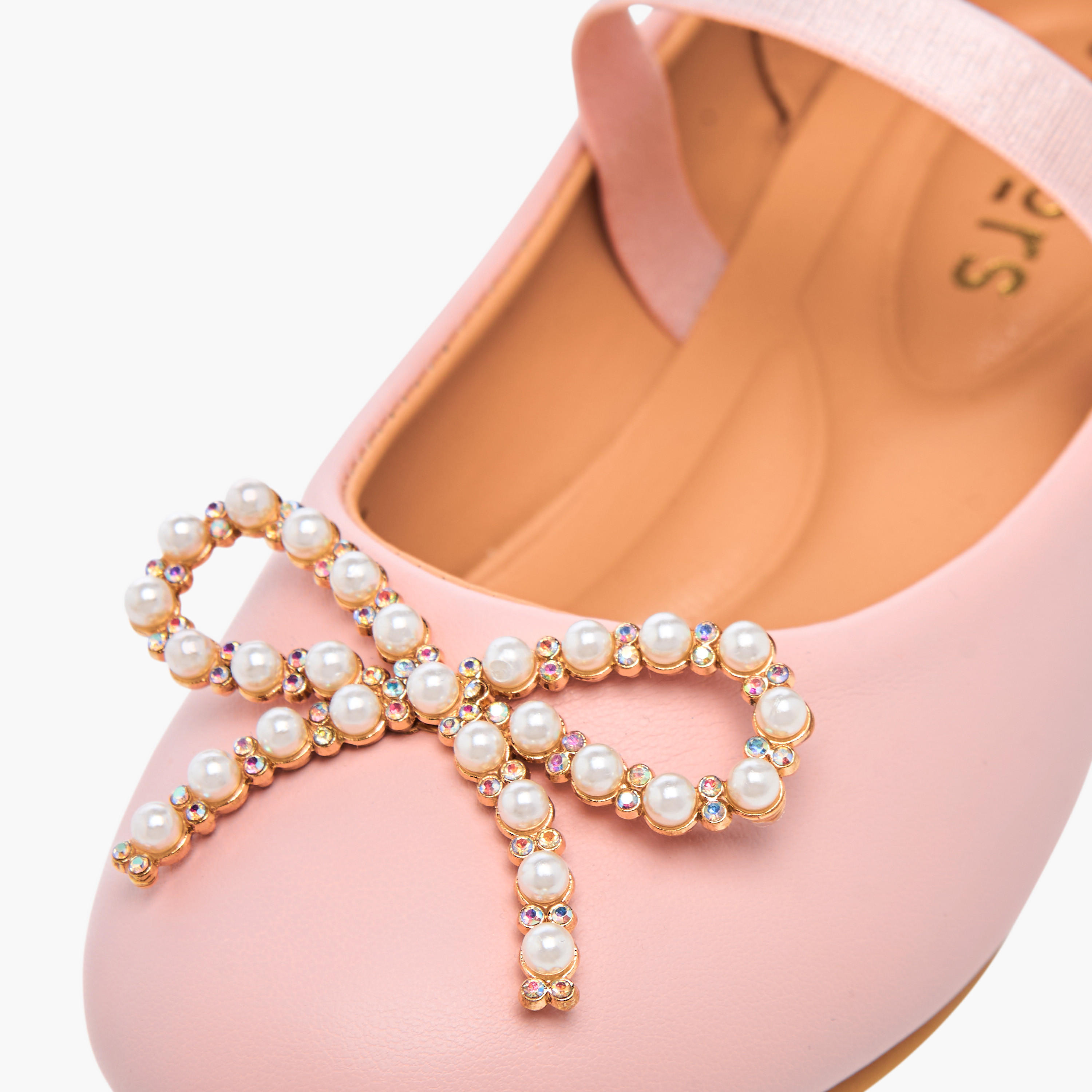 Juniors Bow Accent Slip-On Ballerina Shoes with Elastic Strap-girls-shoes-ballerinas-image-5