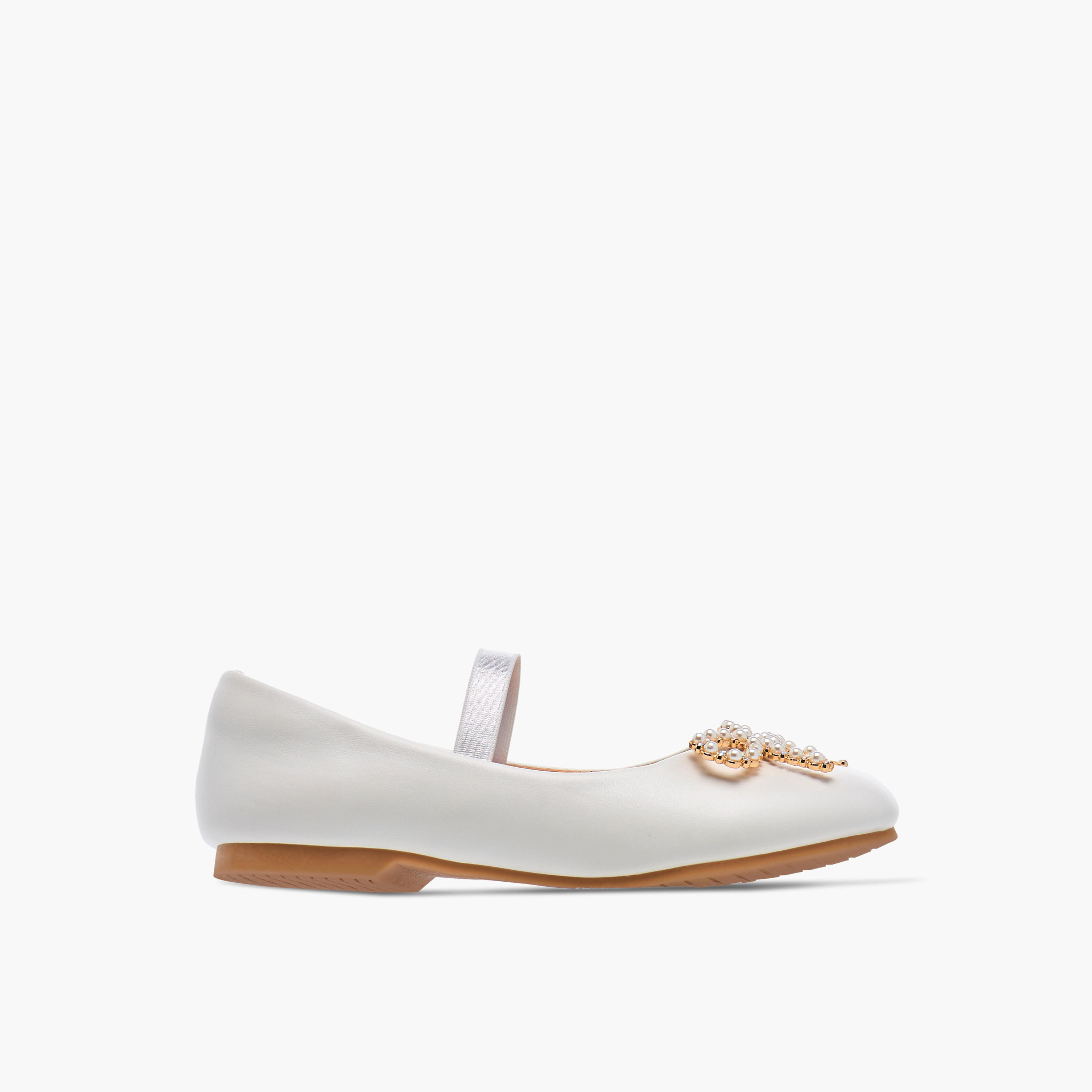 Juniors Bow Accent Slip-On Ballerina Shoes with Elastic Strap-girls-shoes-ballerinas-image-3