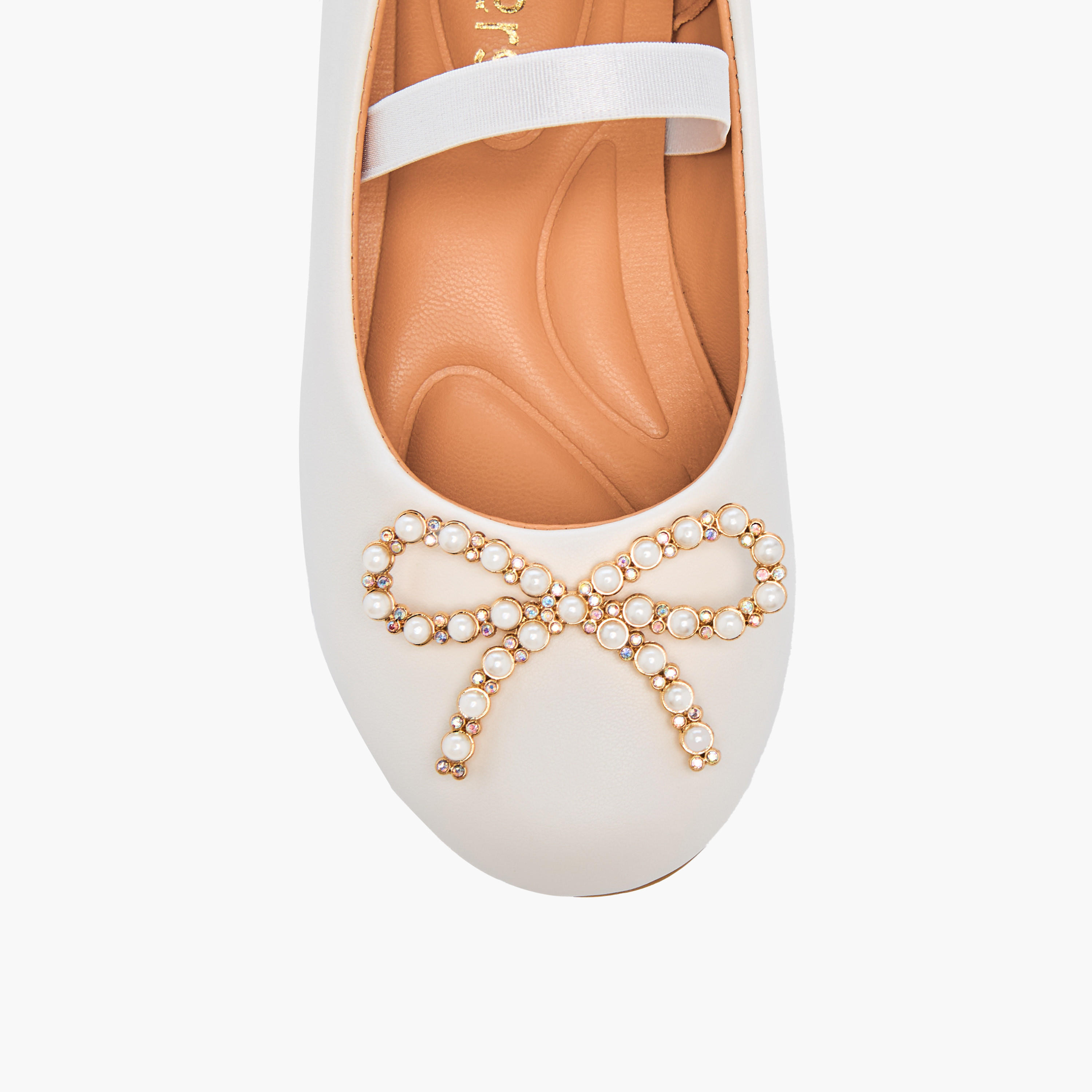 Juniors Bow Accent Slip-On Ballerina Shoes with Elastic Strap-girls-shoes-ballerinas-image-4