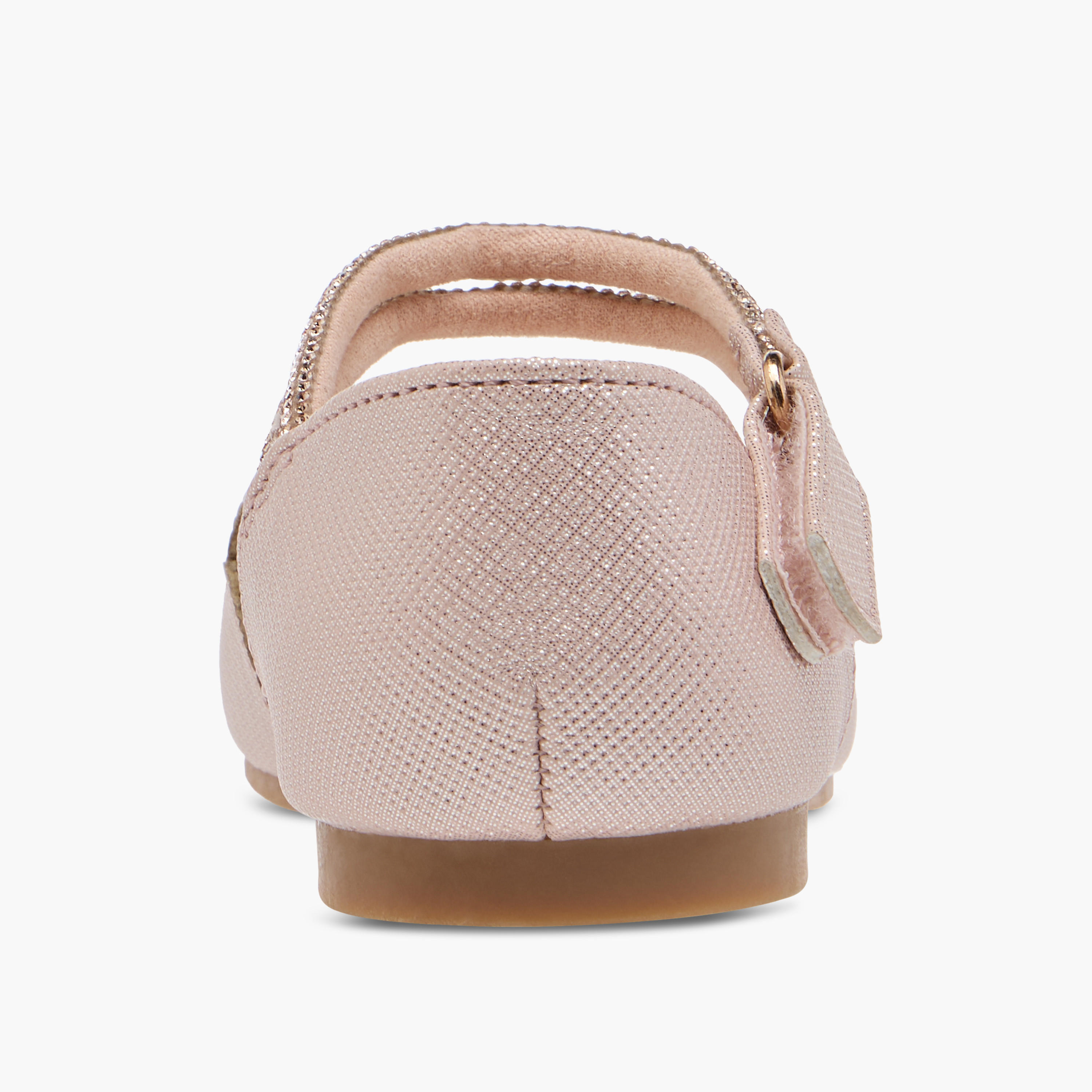 Juniors Scallop Detail Ballerina Shoes with Hook and Loop Closure-girls-shoes-ballerinas-image-5