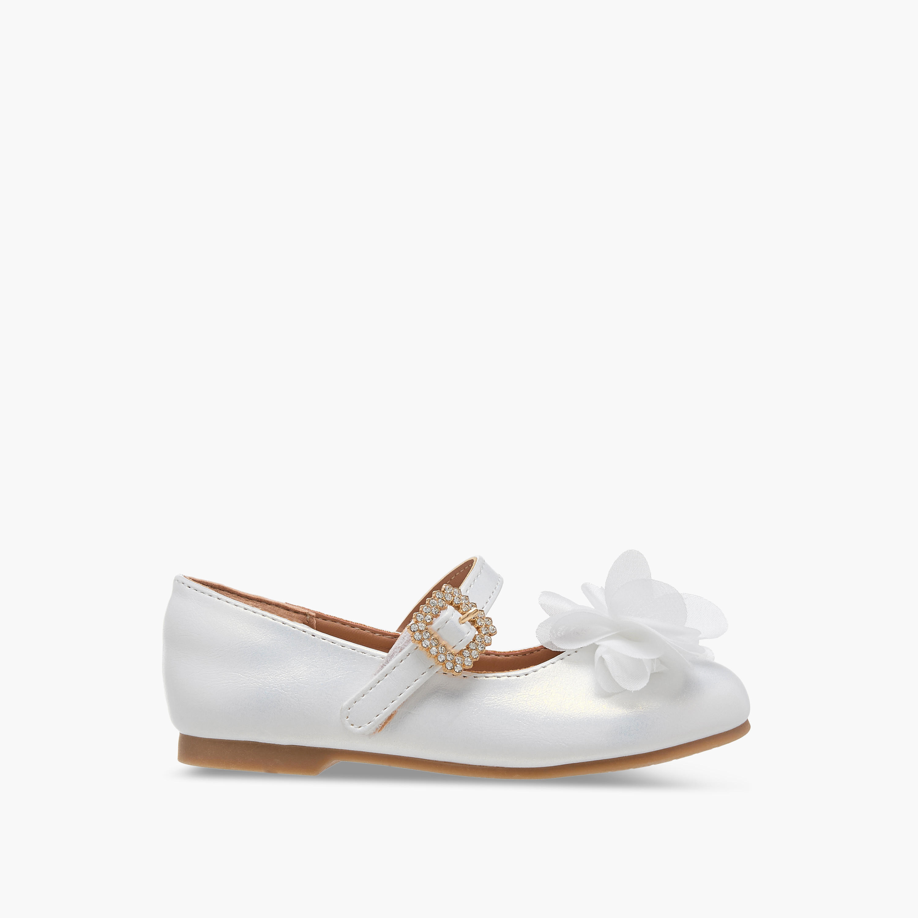 Juniors Bow Accent Ballerina Shoes with Hook and Loop Closure-girls-shoes-maryjanes-image-3
