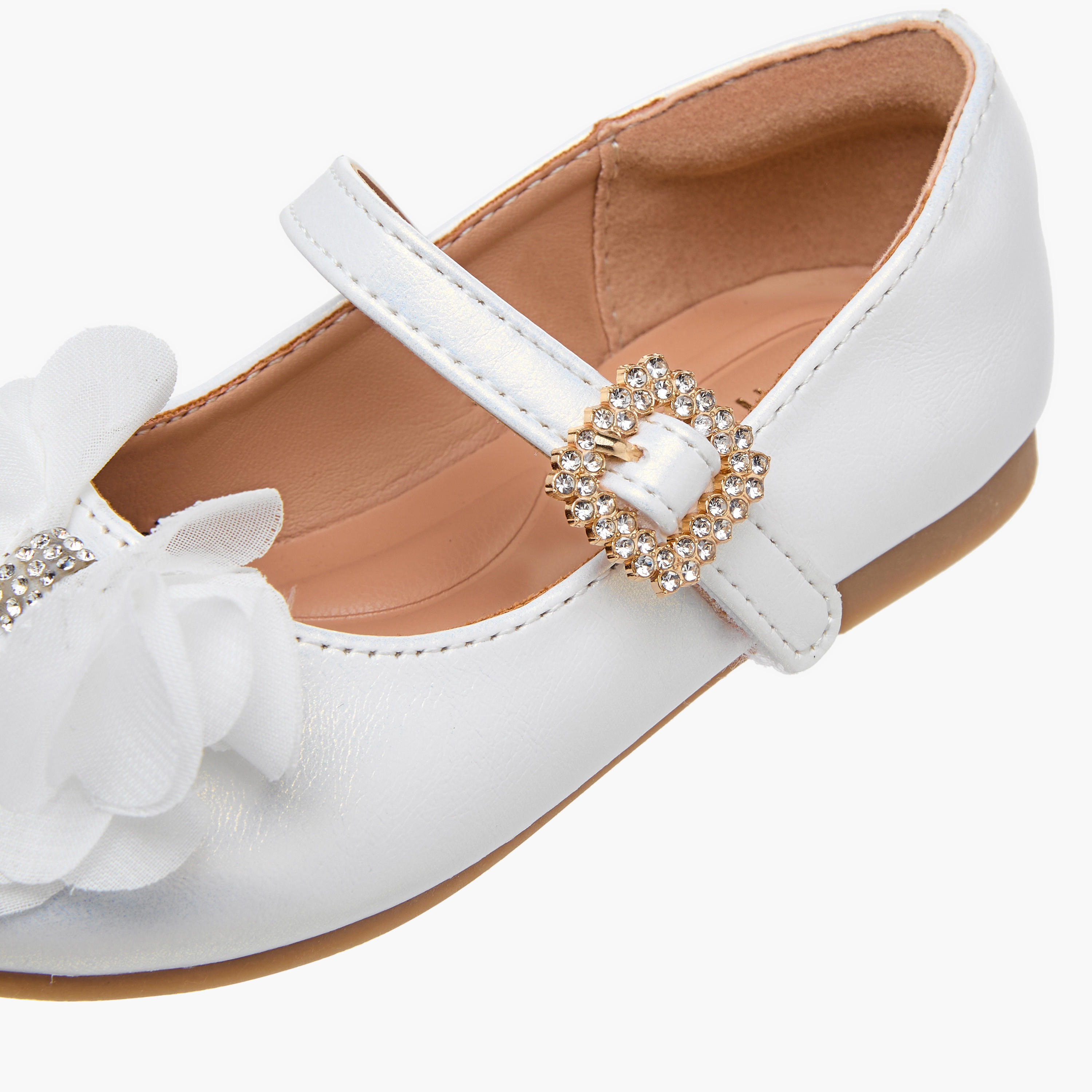 Juniors Bow Accent Ballerina Shoes with Hook and Loop Closure-girls-shoes-maryjanes-image-6