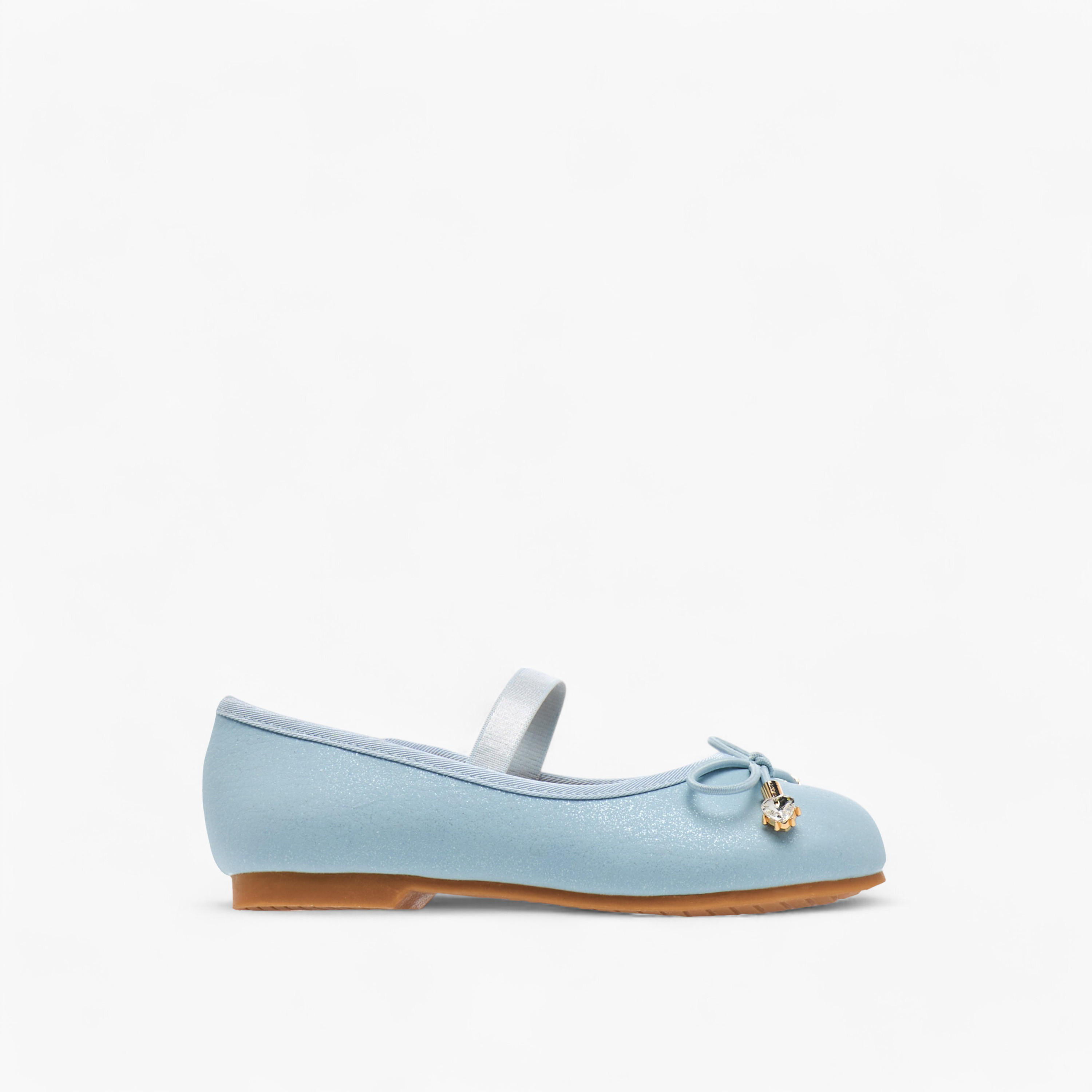 Juniors Bow Accent Slip-On Ballerina Shoes with Elastic Strap-girls-shoes-ballerinas-image-3