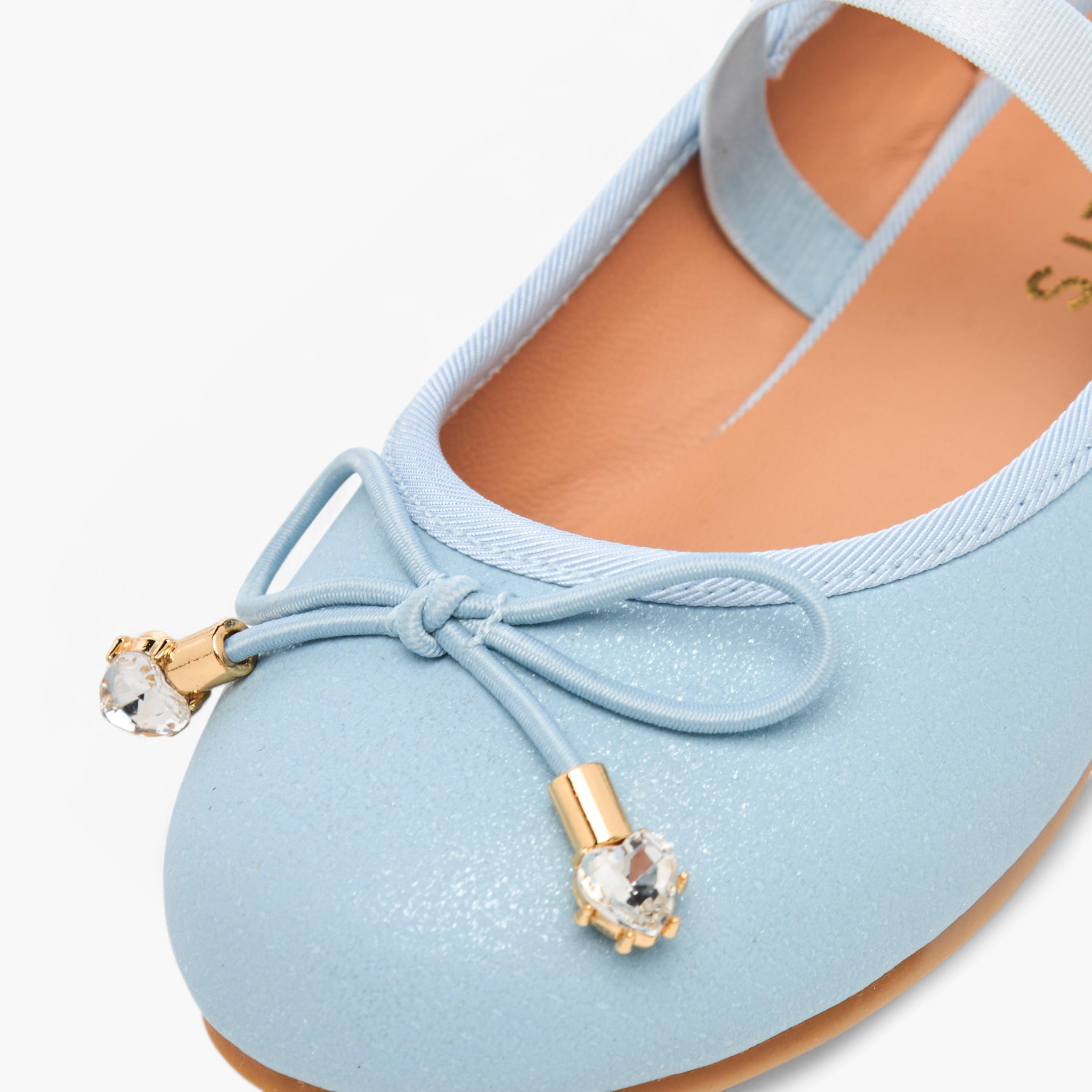 Juniors Bow Accent Slip-On Ballerina Shoes with Elastic Strap-girls-shoes-ballerinas-image-5