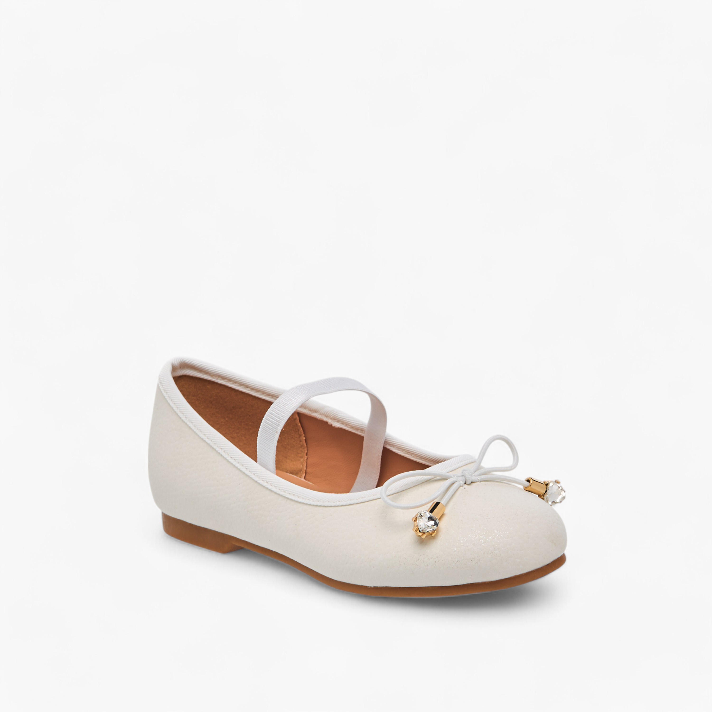 Juniors Bow Accent Slip-On Ballerina Shoes with Elastic Strap-girls-shoes-ballerinas-image-2