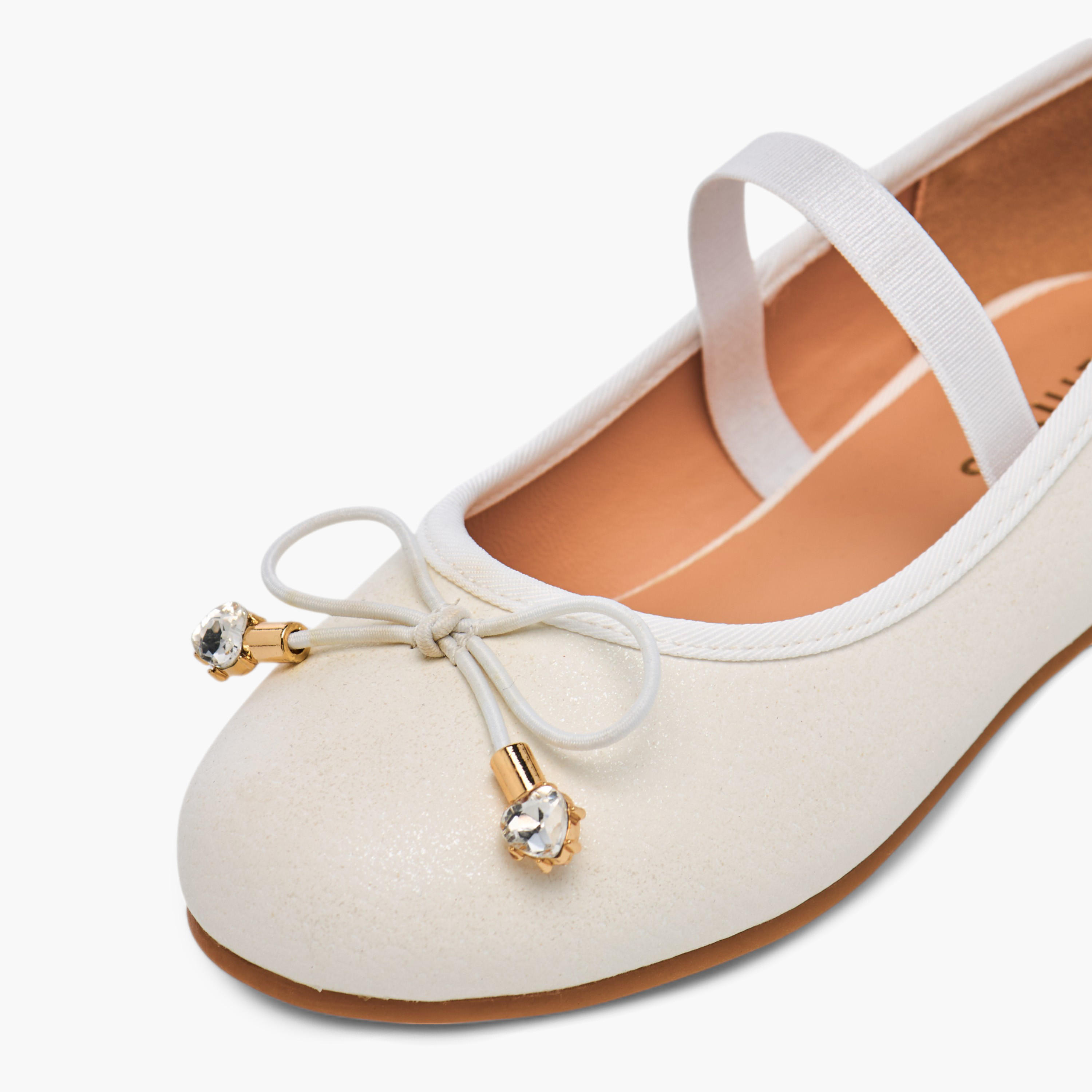 Juniors Bow Accent Slip-On Ballerina Shoes with Elastic Strap-girls-shoes-ballerinas-image-5