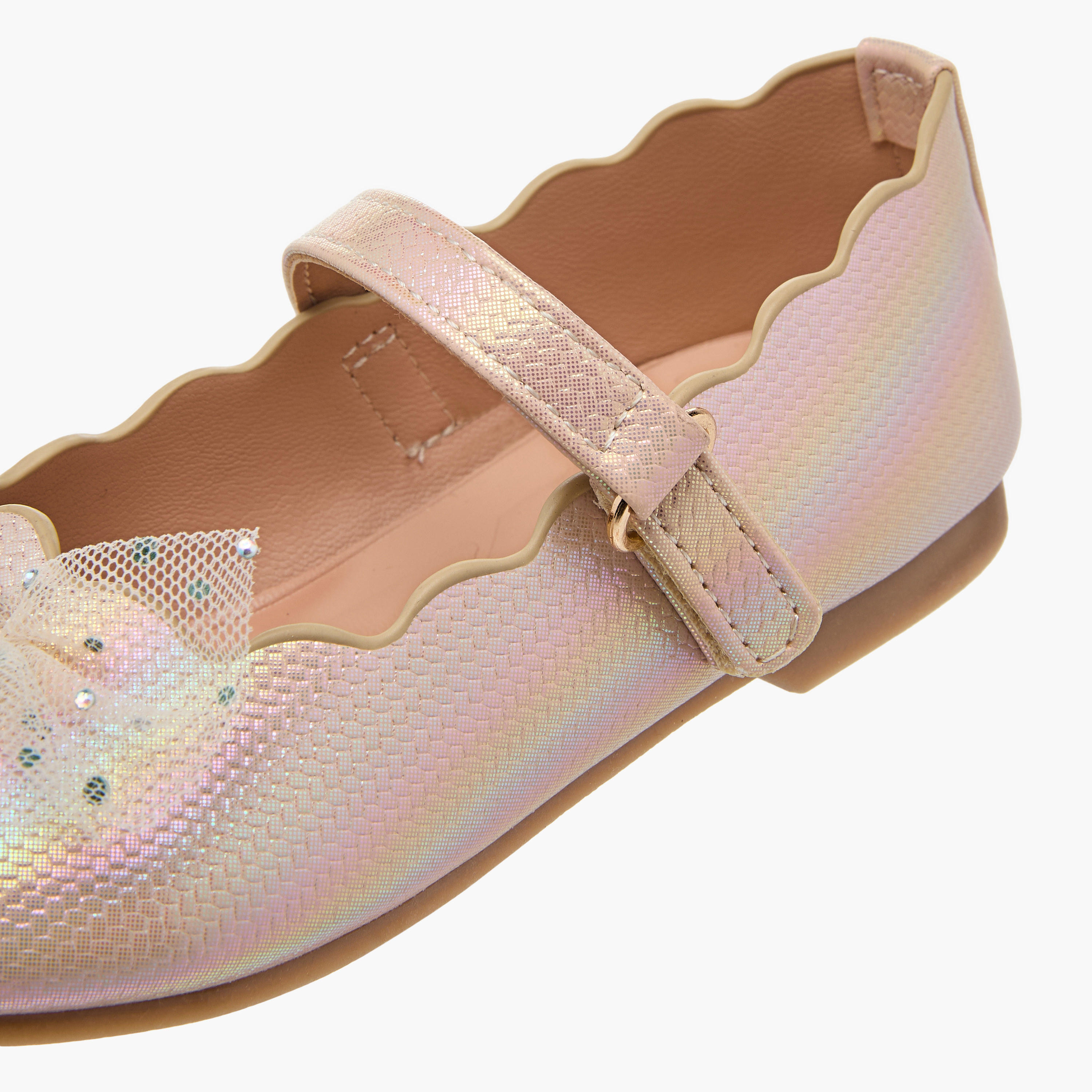 Juniors Bow Accent Ballerina Shoes with Hook and Loop Closure-girls-shoes-maryjanes-image-6