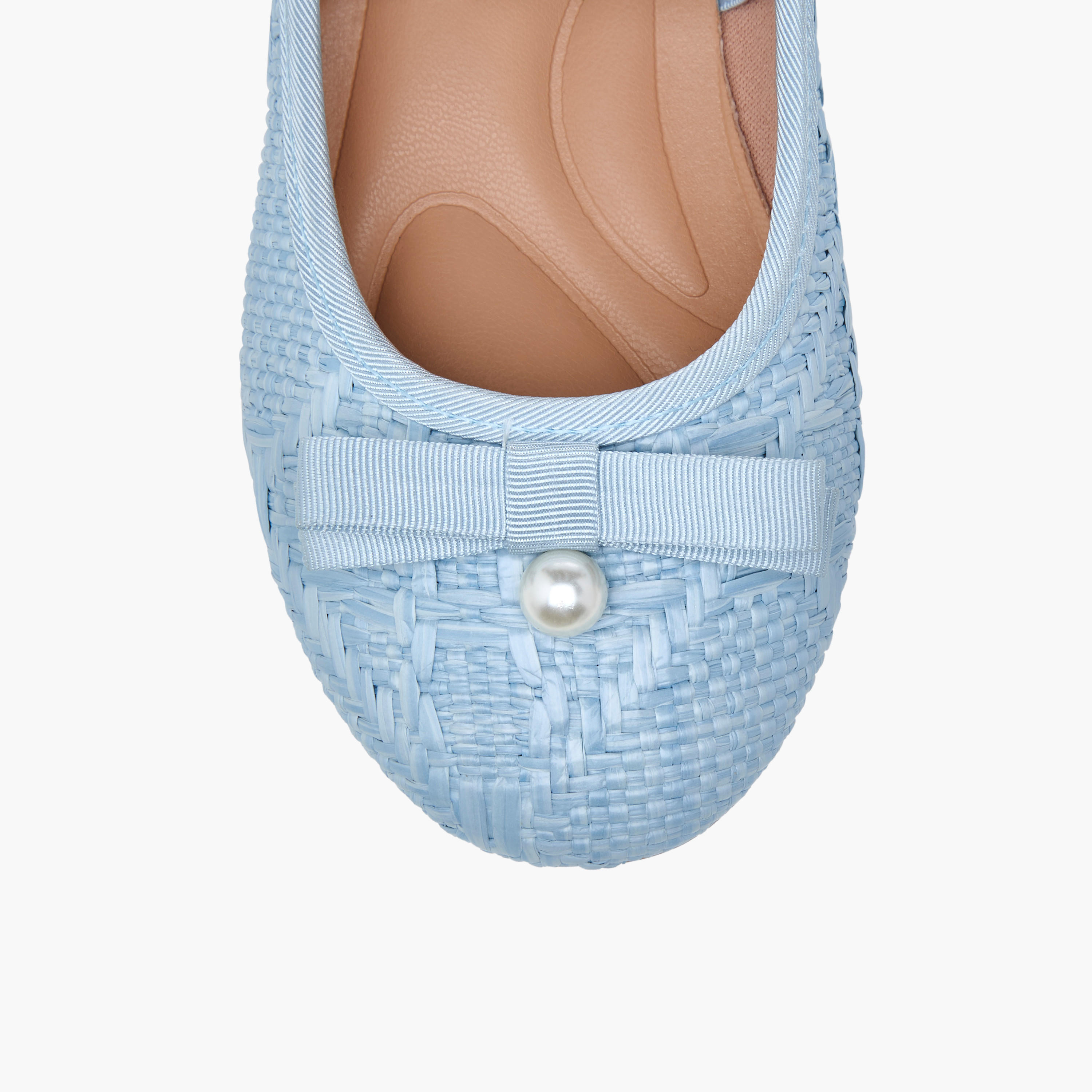 Juniors Bow Accent Ballerina Shoes with Elasticated Strap-girls-shoes-ballerinas-image-4