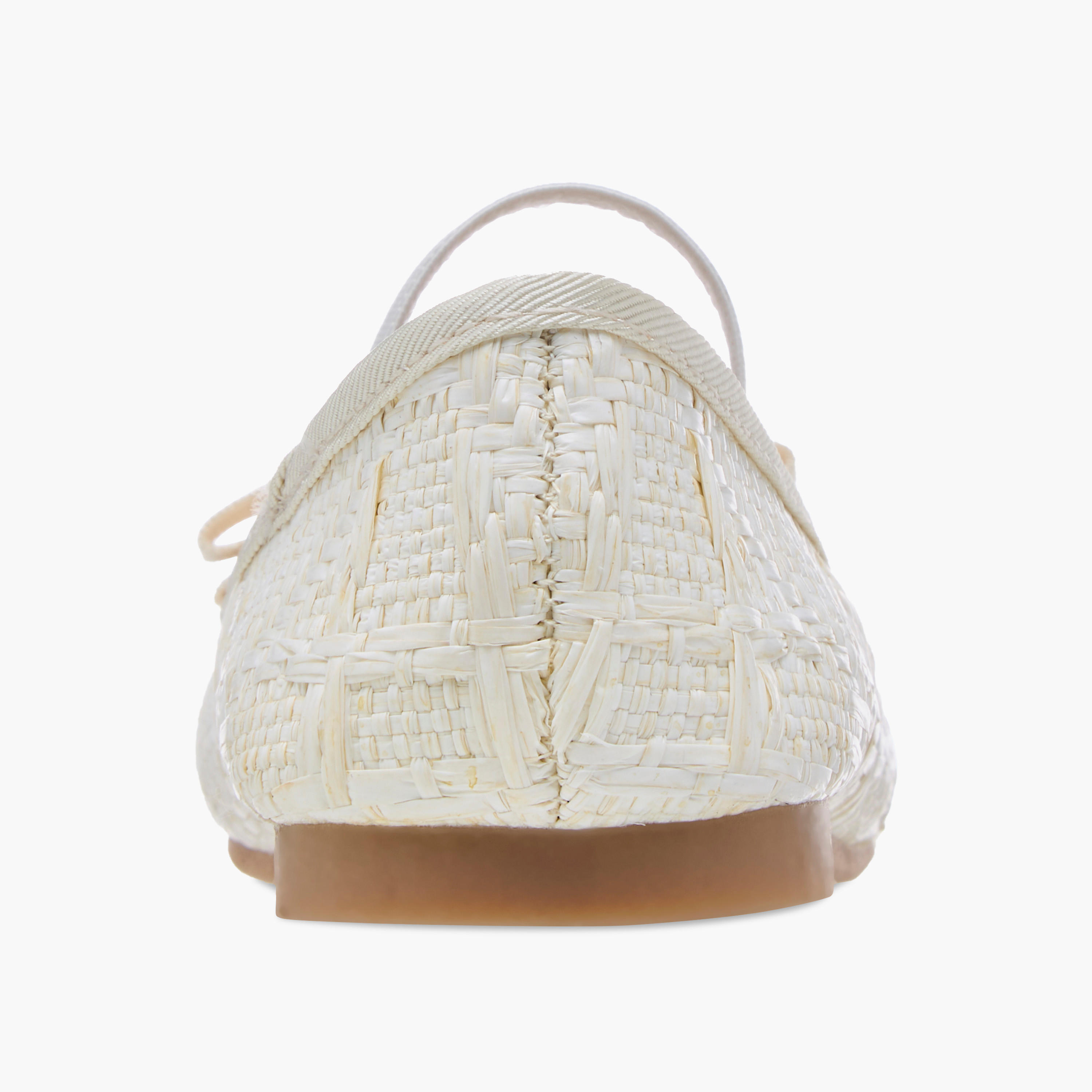 Juniors Bow Accent Ballerina Shoes with Elasticated Strap-girls-shoes-ballerinas-image-5