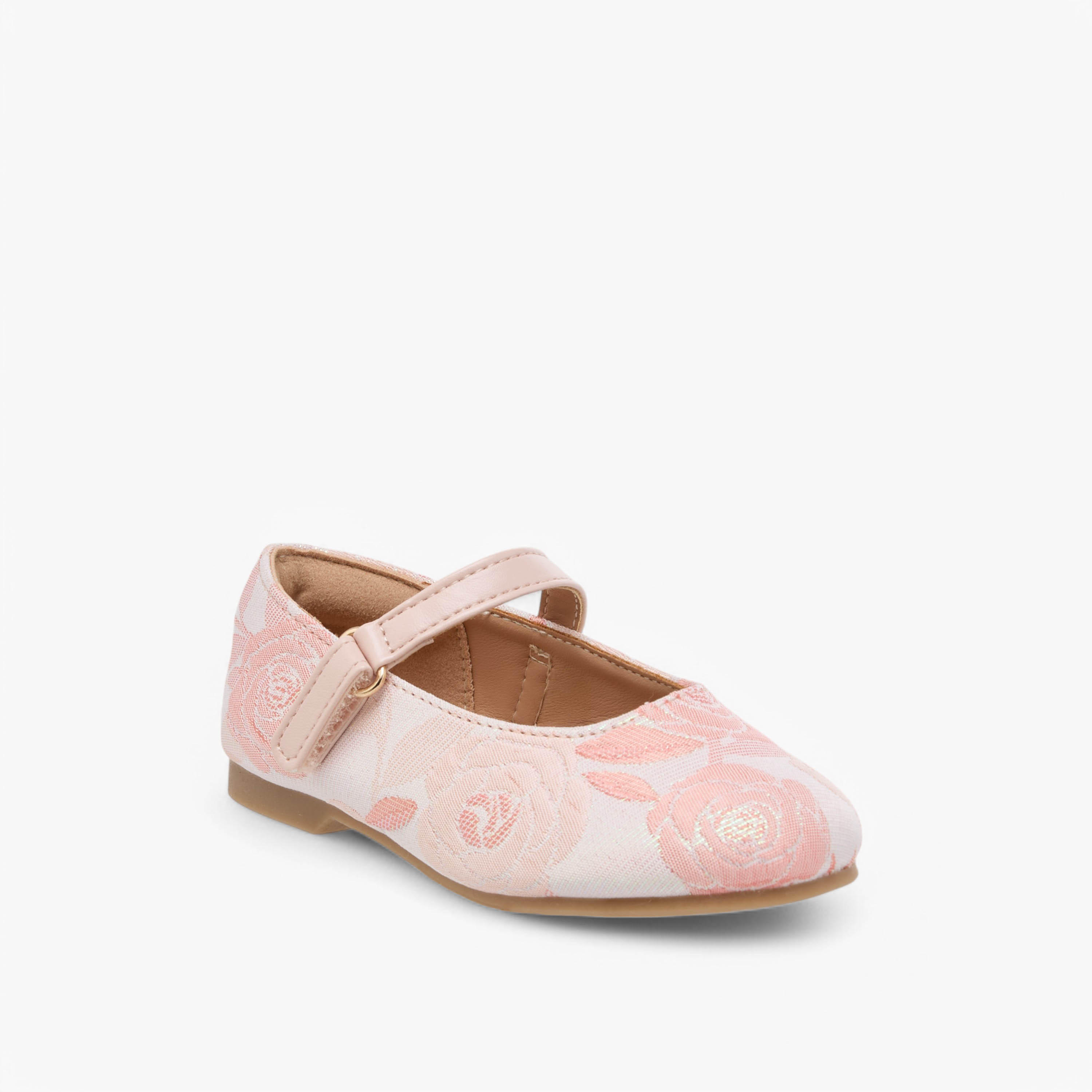Juniors Embroidered Ballerina Shoes with Hook and Loop Closure-girls-shoes-ballerinas-image-2