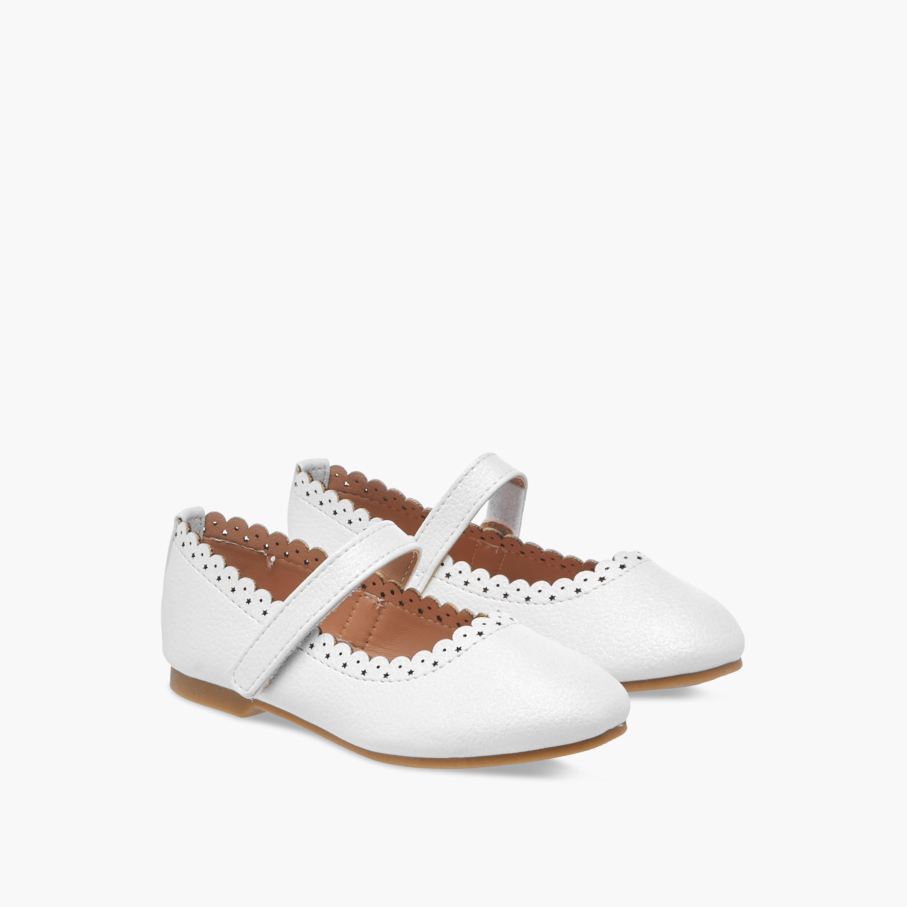 حذاء باليرينا مفرّغ بالليزر بشريط إغلاق لاصق من جونيورز-girls-shoes-maryjanes-image-1