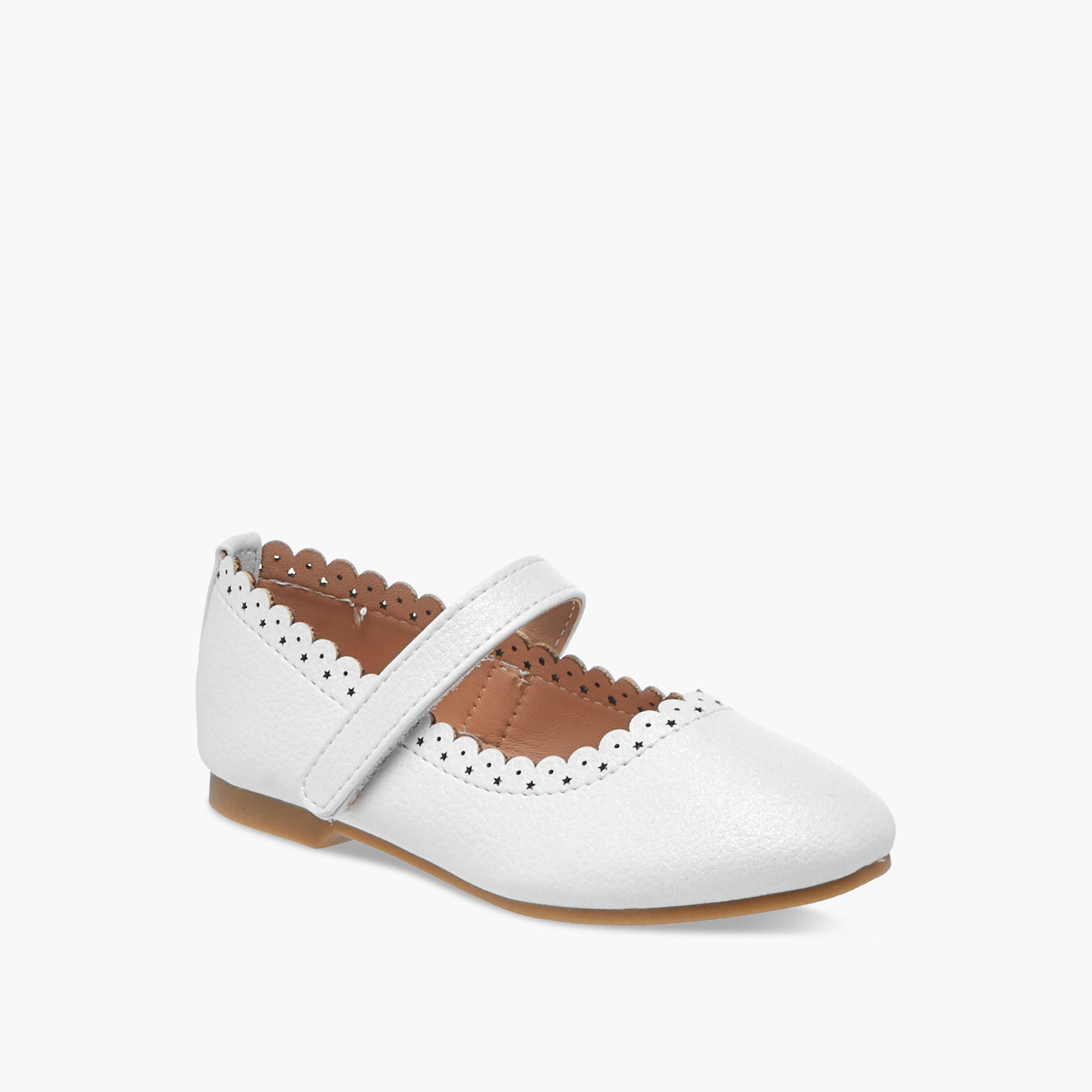 حذاء باليرينا مفرّغ بالليزر بشريط إغلاق لاصق من جونيورز-girls-shoes-maryjanes-image-2