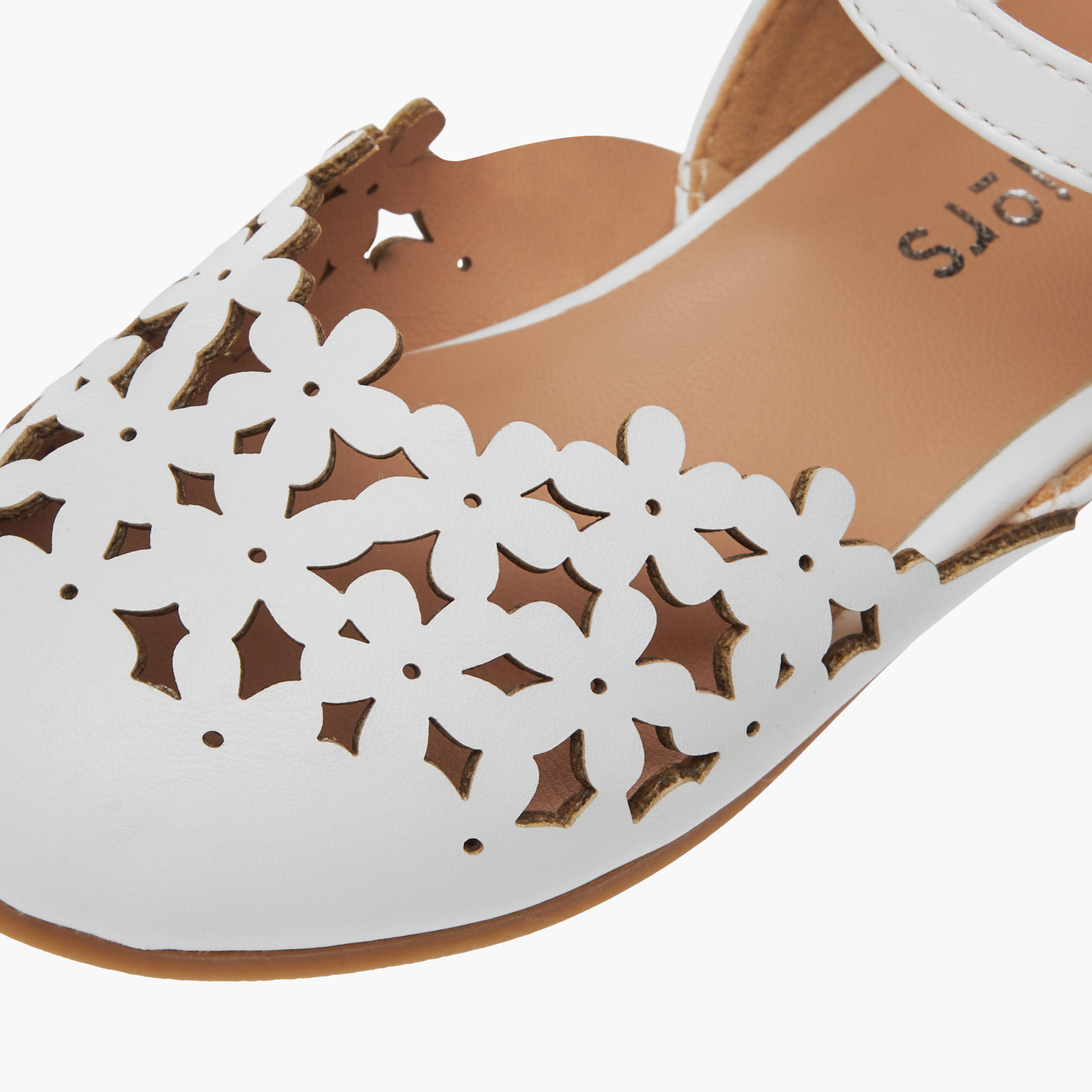 Juniors Cut-Out Detail Ballerina Shoes with Hook and Loop Closure-girls-shoes-ballerinas-image-6