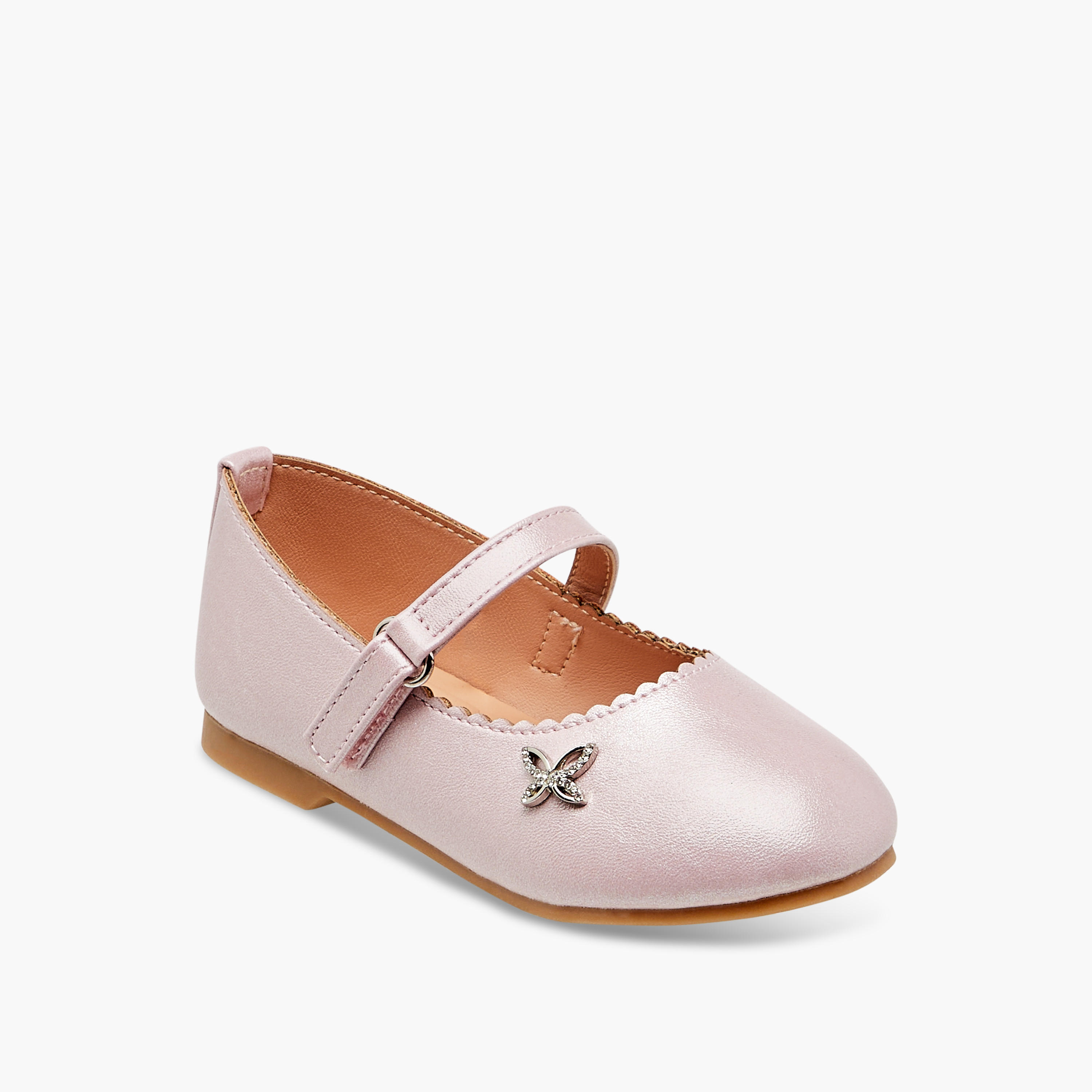 Juniors Embellished Mary Jane Shoes with Hook and Loop Closure-girls-shoes-maryjanes-image-2