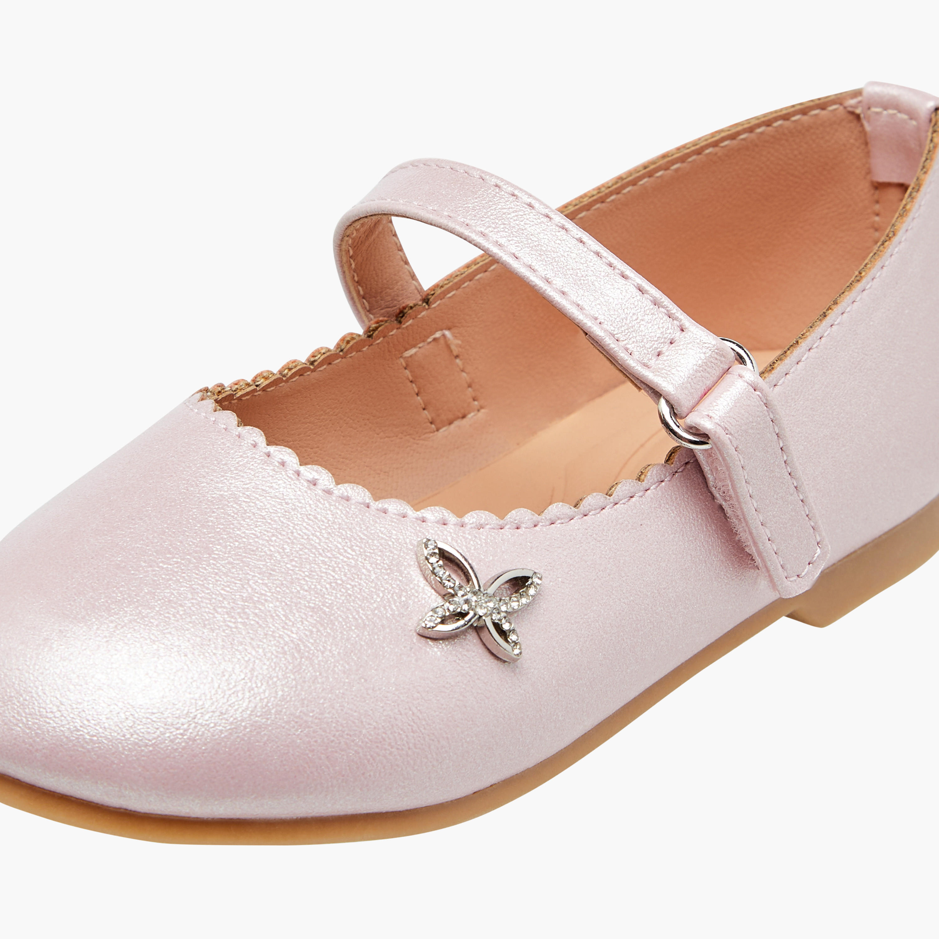 Juniors Embellished Mary Jane Shoes with Hook and Loop Closure-girls-shoes-maryjanes-image-6