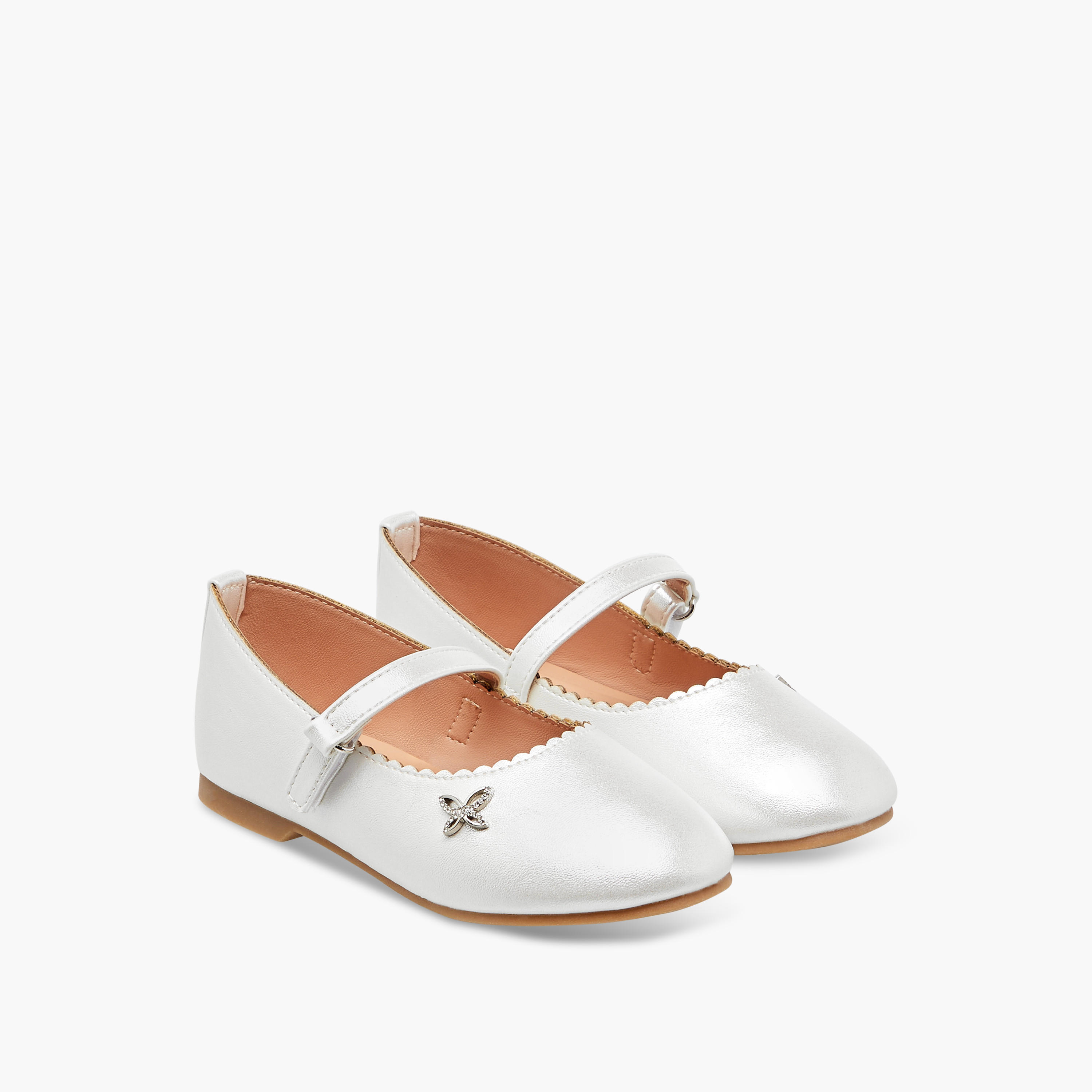 Juniors Embellished Mary Jane Shoes with Hook and Loop Closure-girls-shoes-maryjanes-image-1