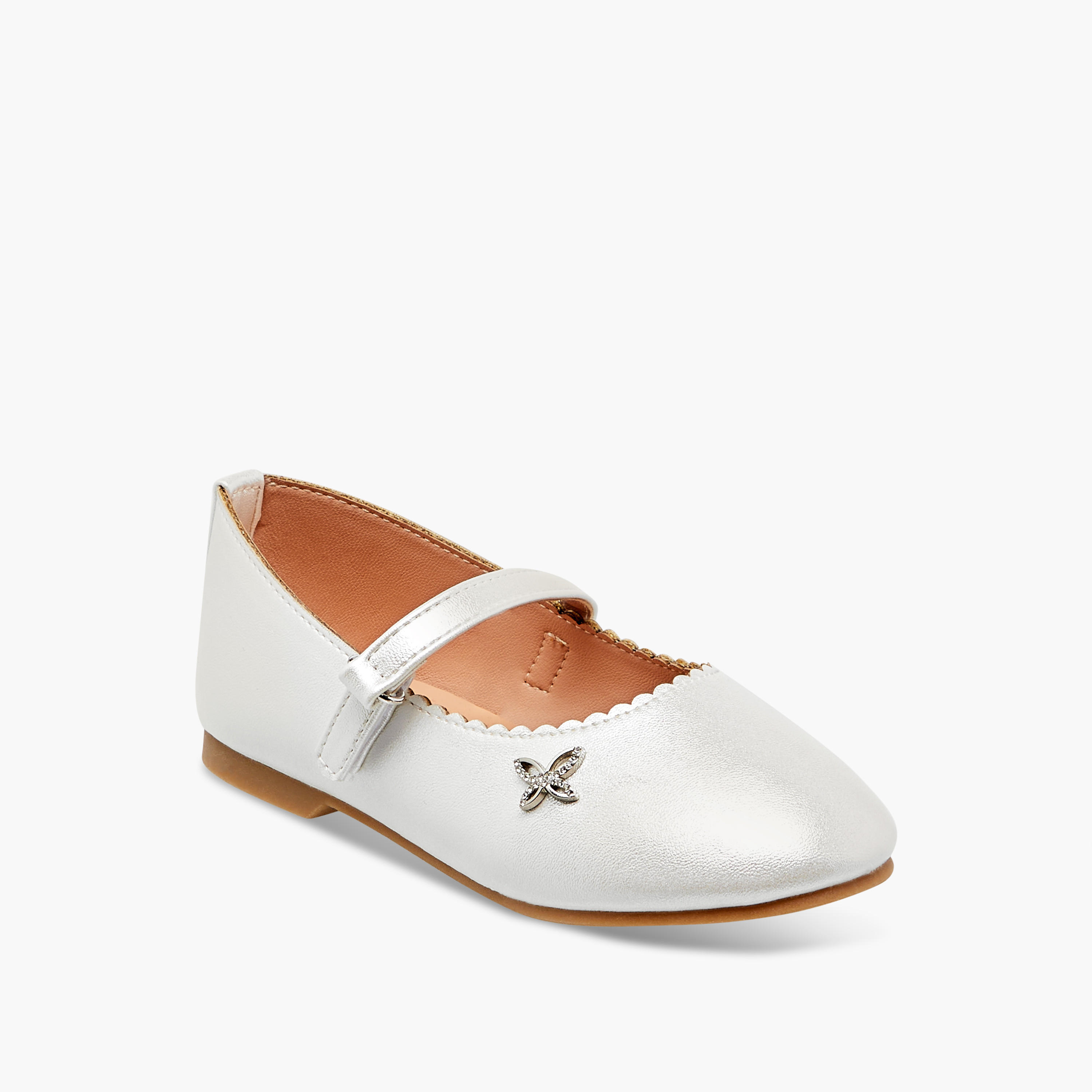 Juniors Embellished Mary Jane Shoes with Hook and Loop Closure-girls-shoes-maryjanes-image-2