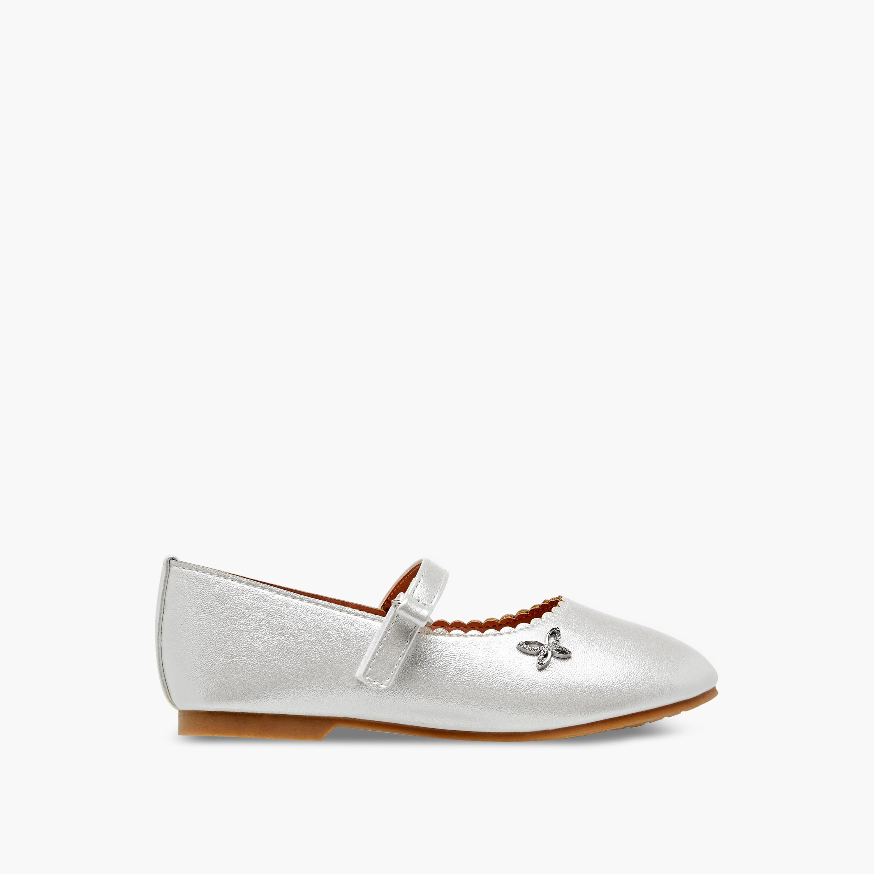 Juniors Embellished Mary Jane Shoes with Hook and Loop Closure-girls-shoes-maryjanes-image-3