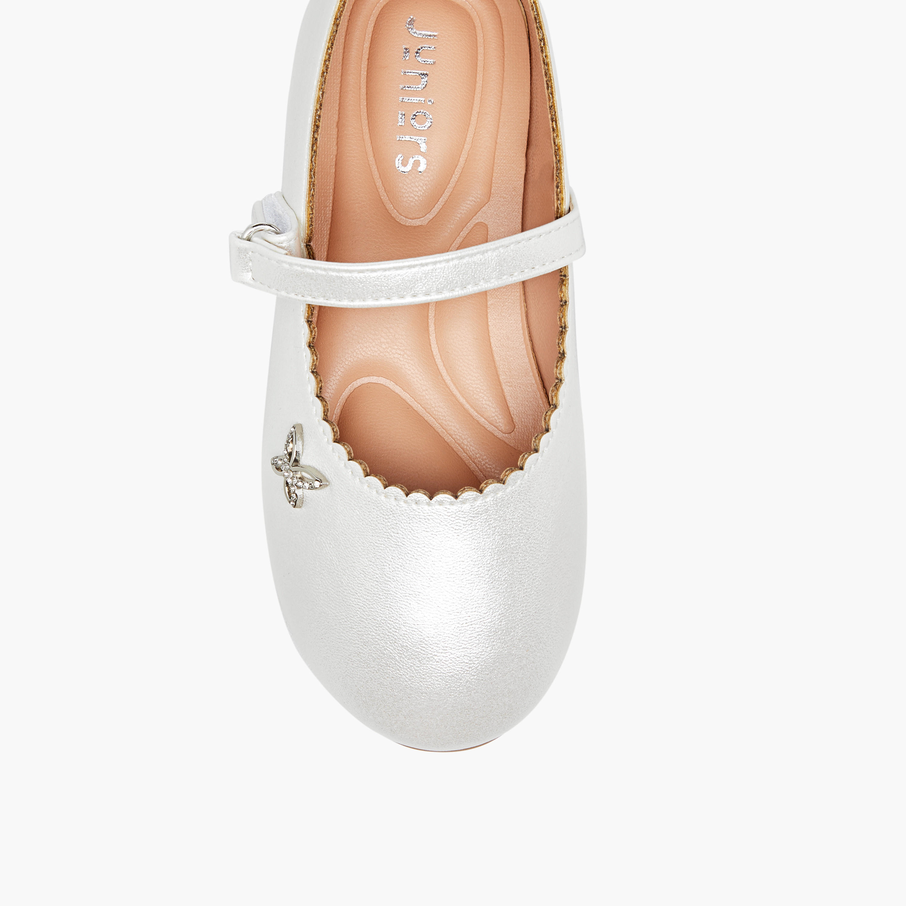 Juniors Embellished Mary Jane Shoes with Hook and Loop Closure-girls-shoes-maryjanes-image-4