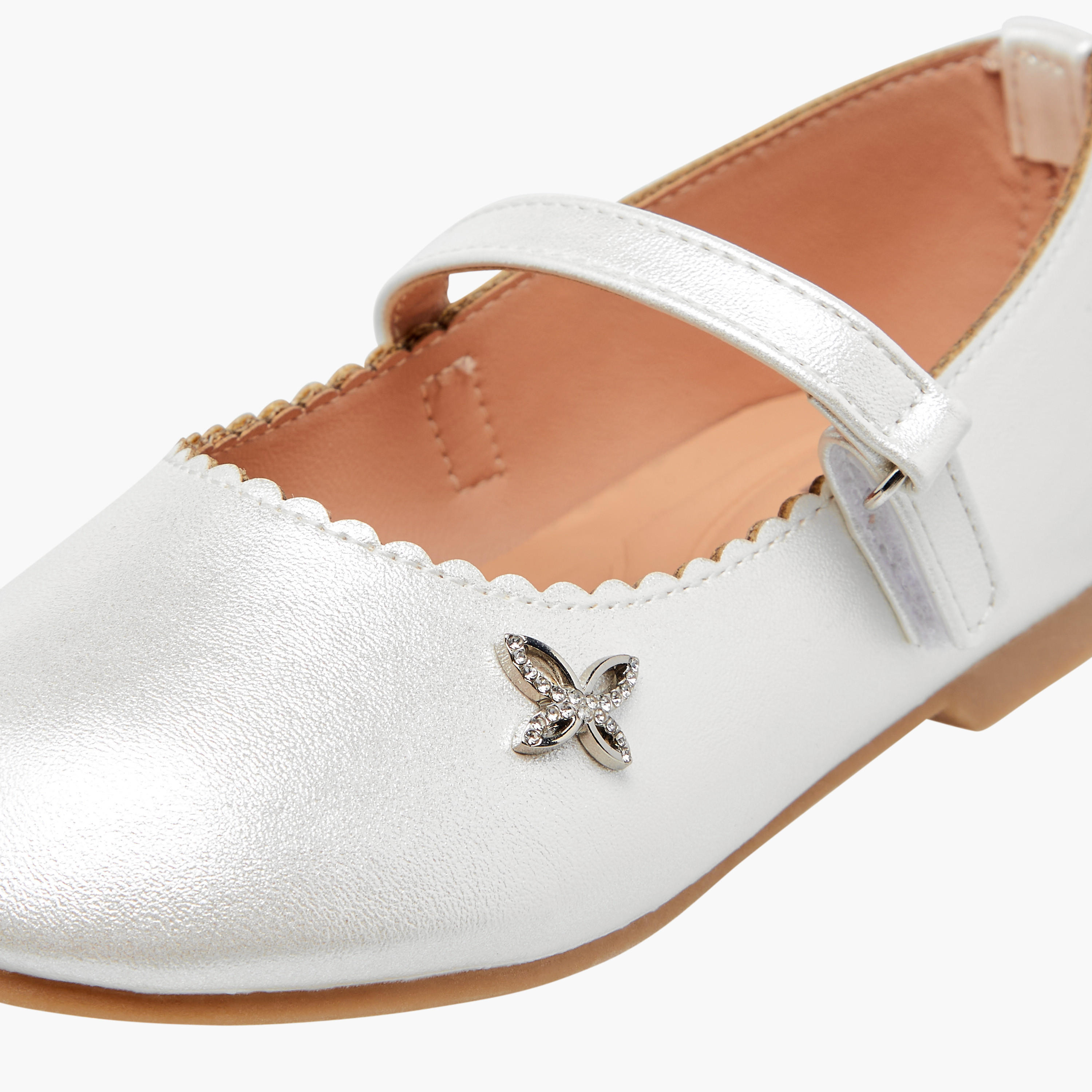 Juniors Embellished Mary Jane Shoes with Hook and Loop Closure-girls-shoes-maryjanes-image-6