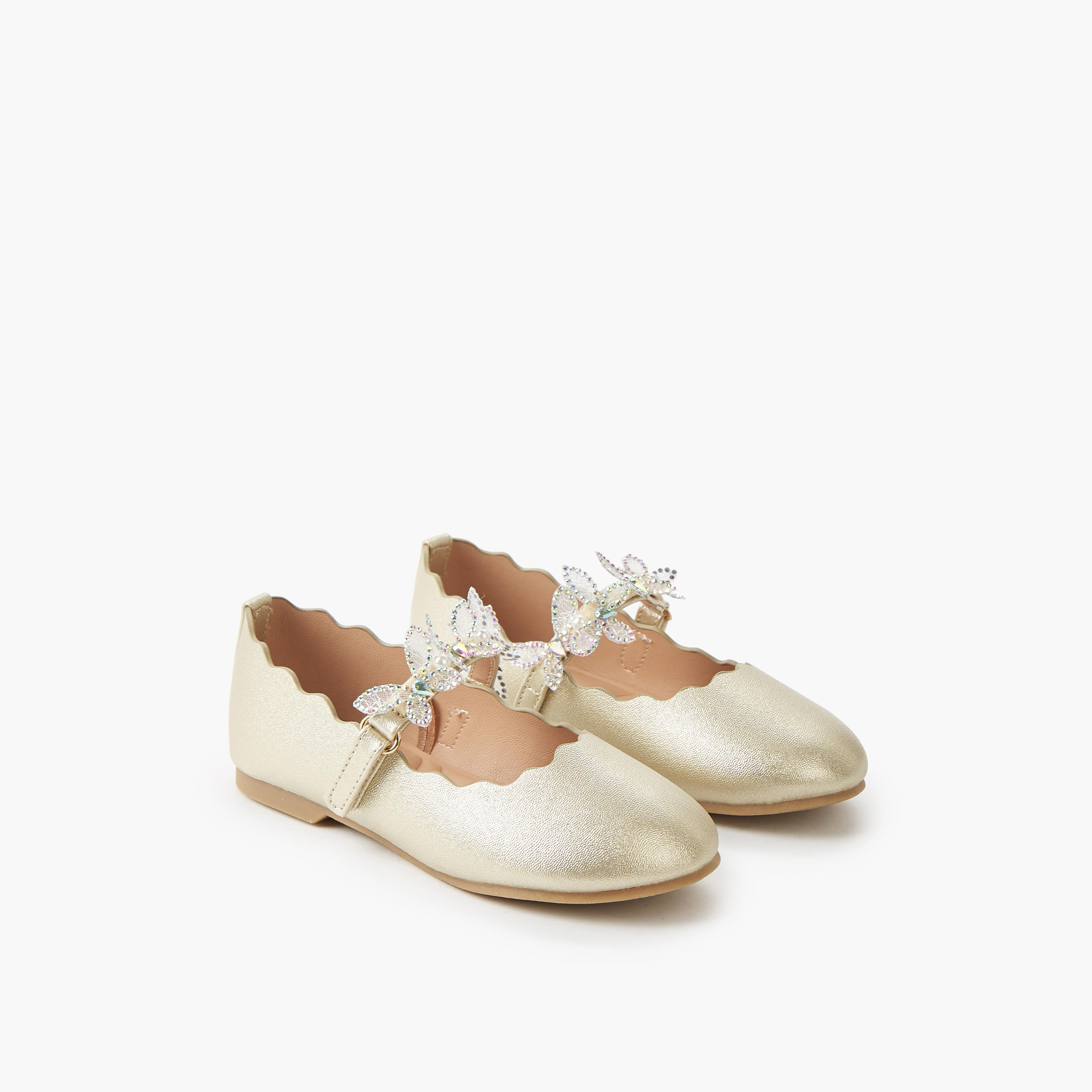 حذاء باليرينا مزين بشريط لاصق للبنات من جونيورز-girls-shoes-maryjanes-image-1