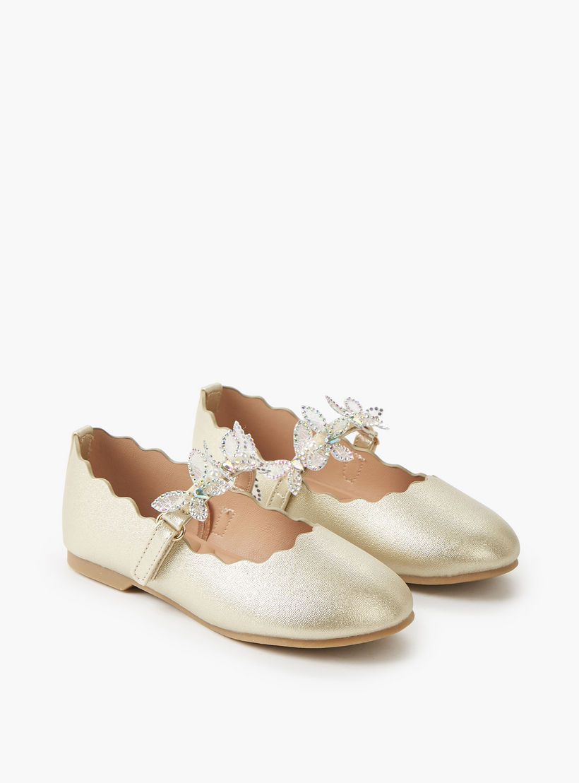 حذاء باليرينا مزين بشريط لاصق للبنات من جونيورز-girls-shoes-maryjanes-image-1